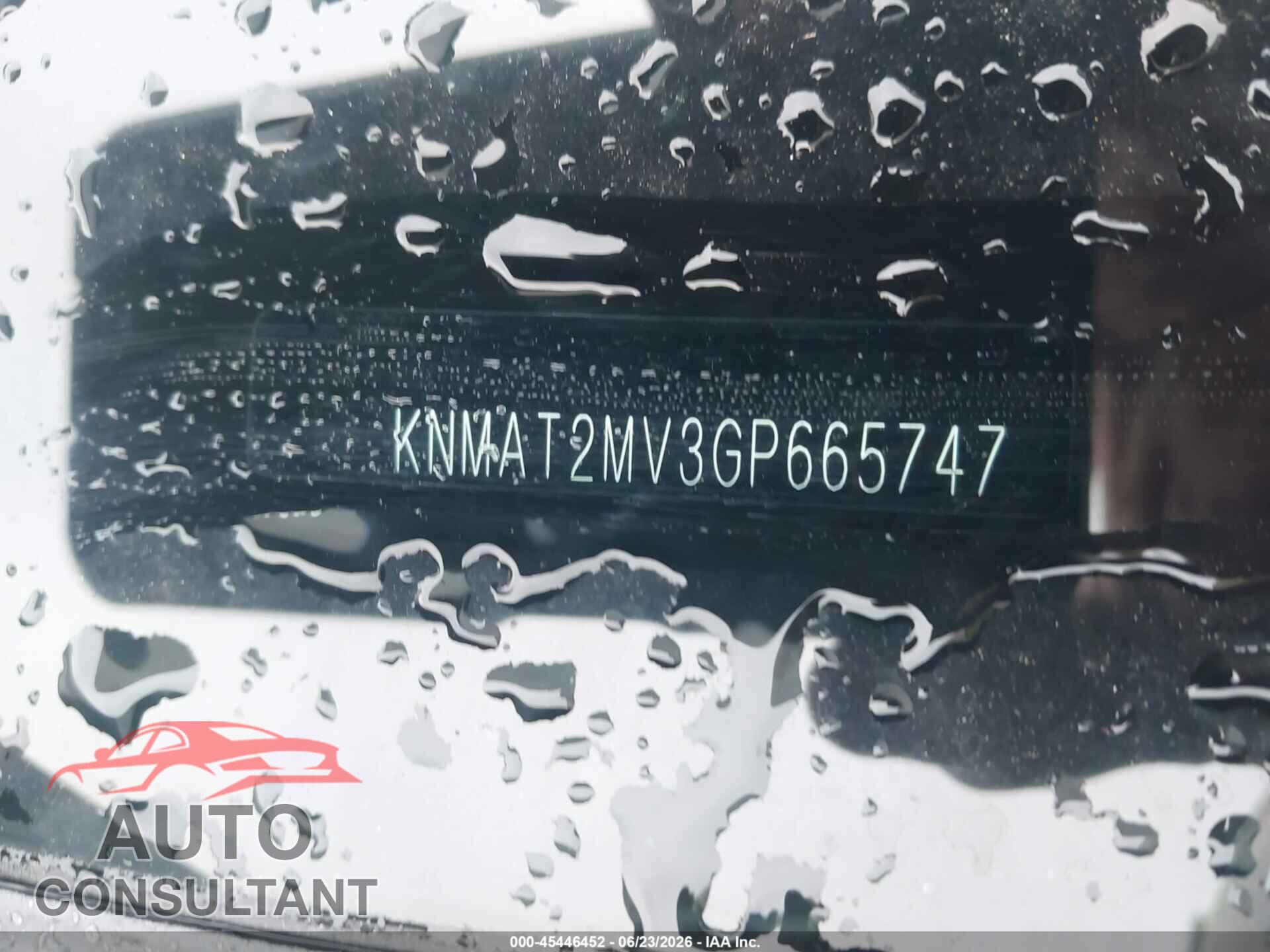 NISSAN ROGUE 2016 - KNMAT2MV3GP665747