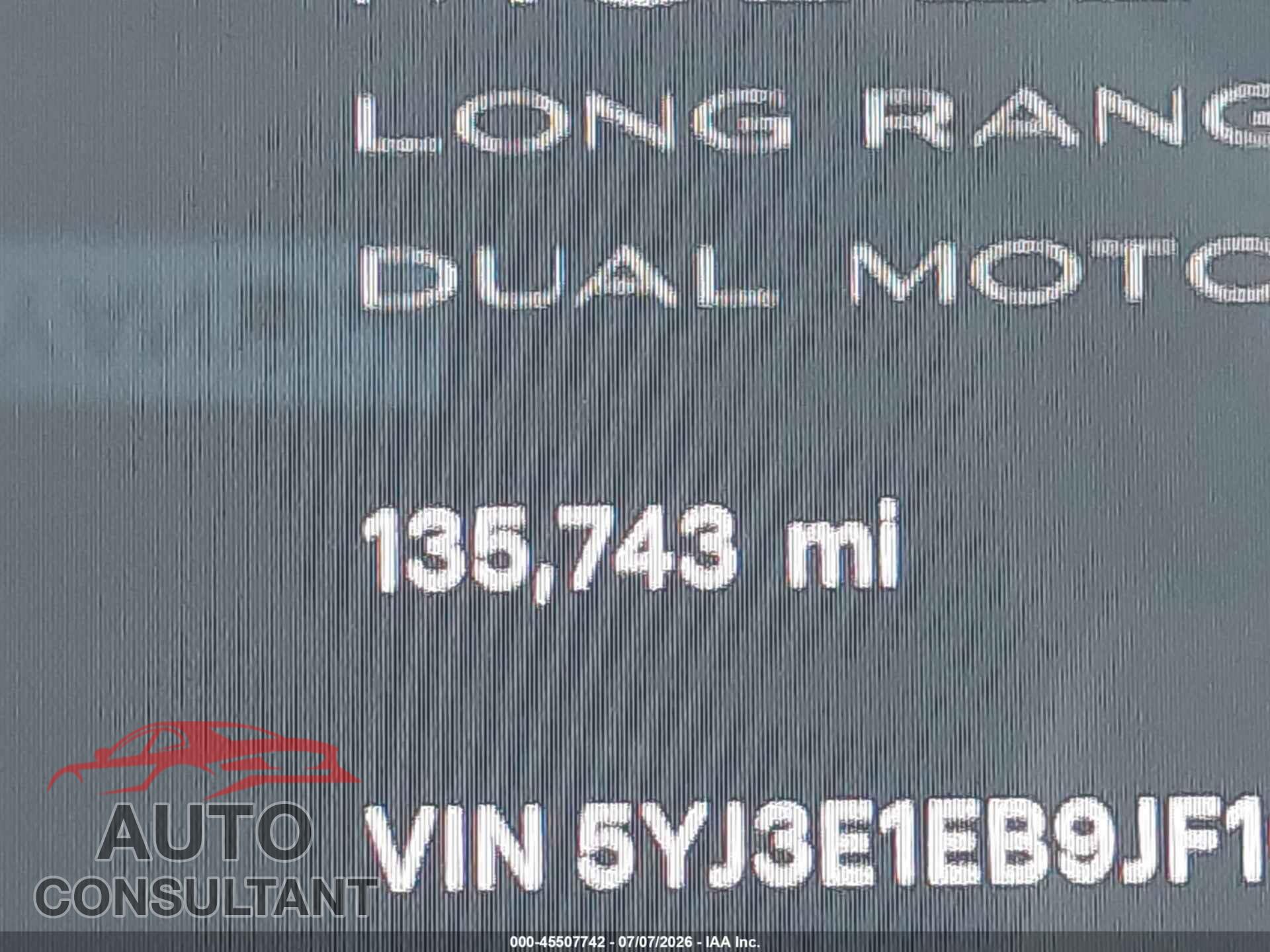 TESLA MODEL 3 2018 - 5YJ3E1EB9JF100065
