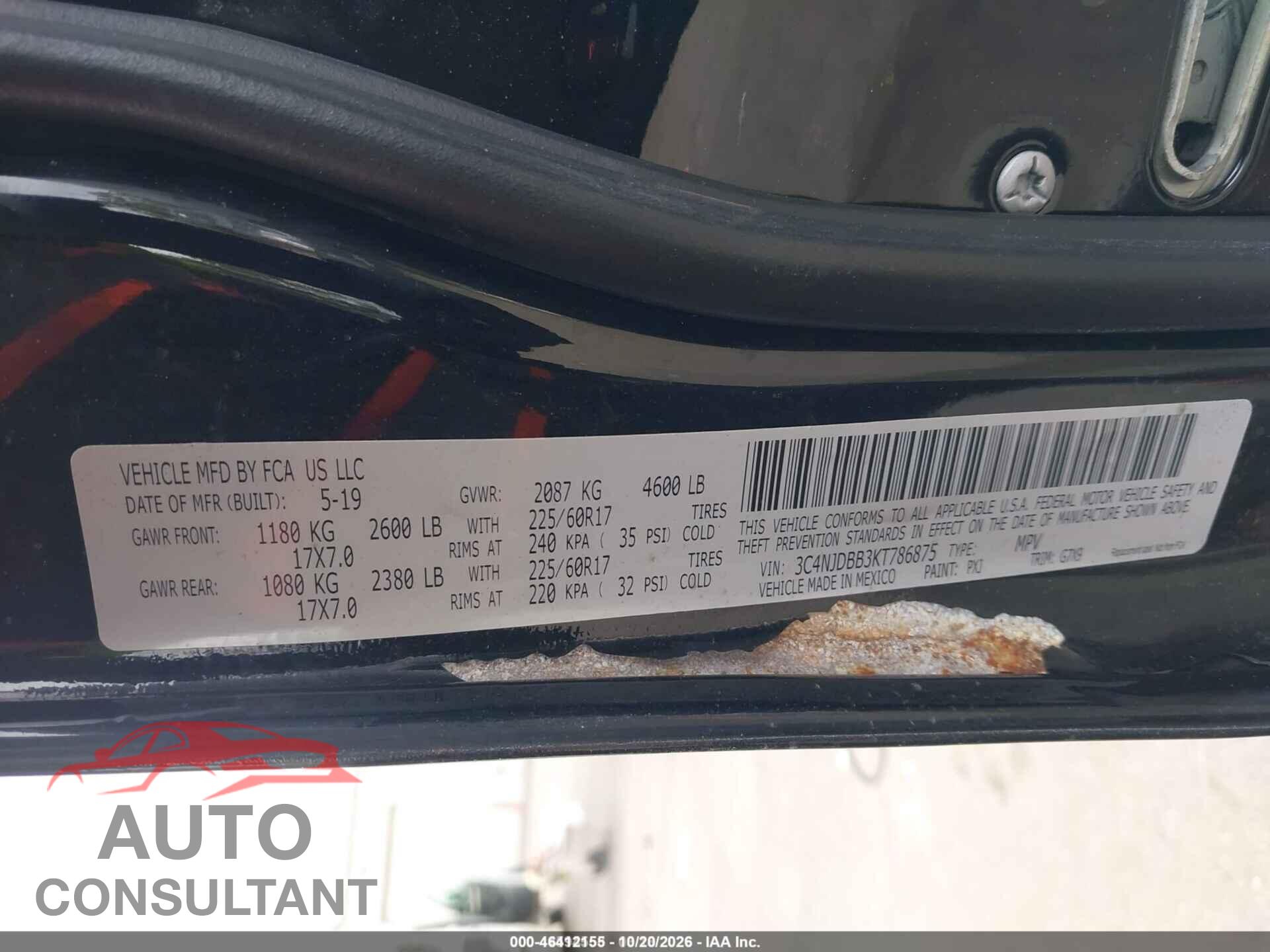 JEEP COMPASS 2019 - 3C4NJDBB3KT786875