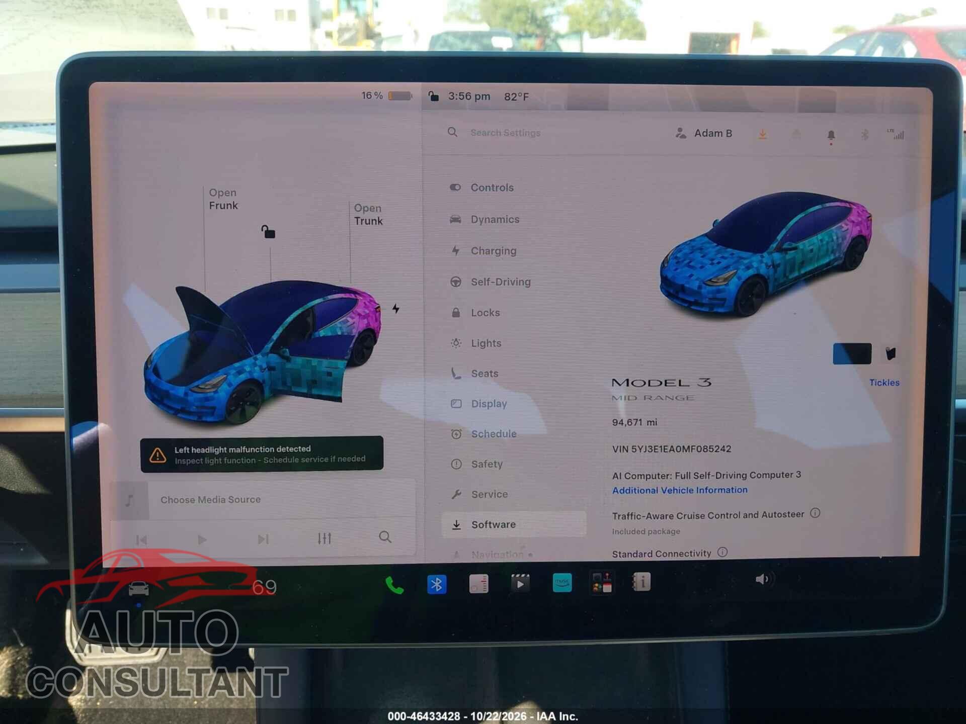 TESLA MODEL 3 2021 - 5YJ3E1EA0MF085242
