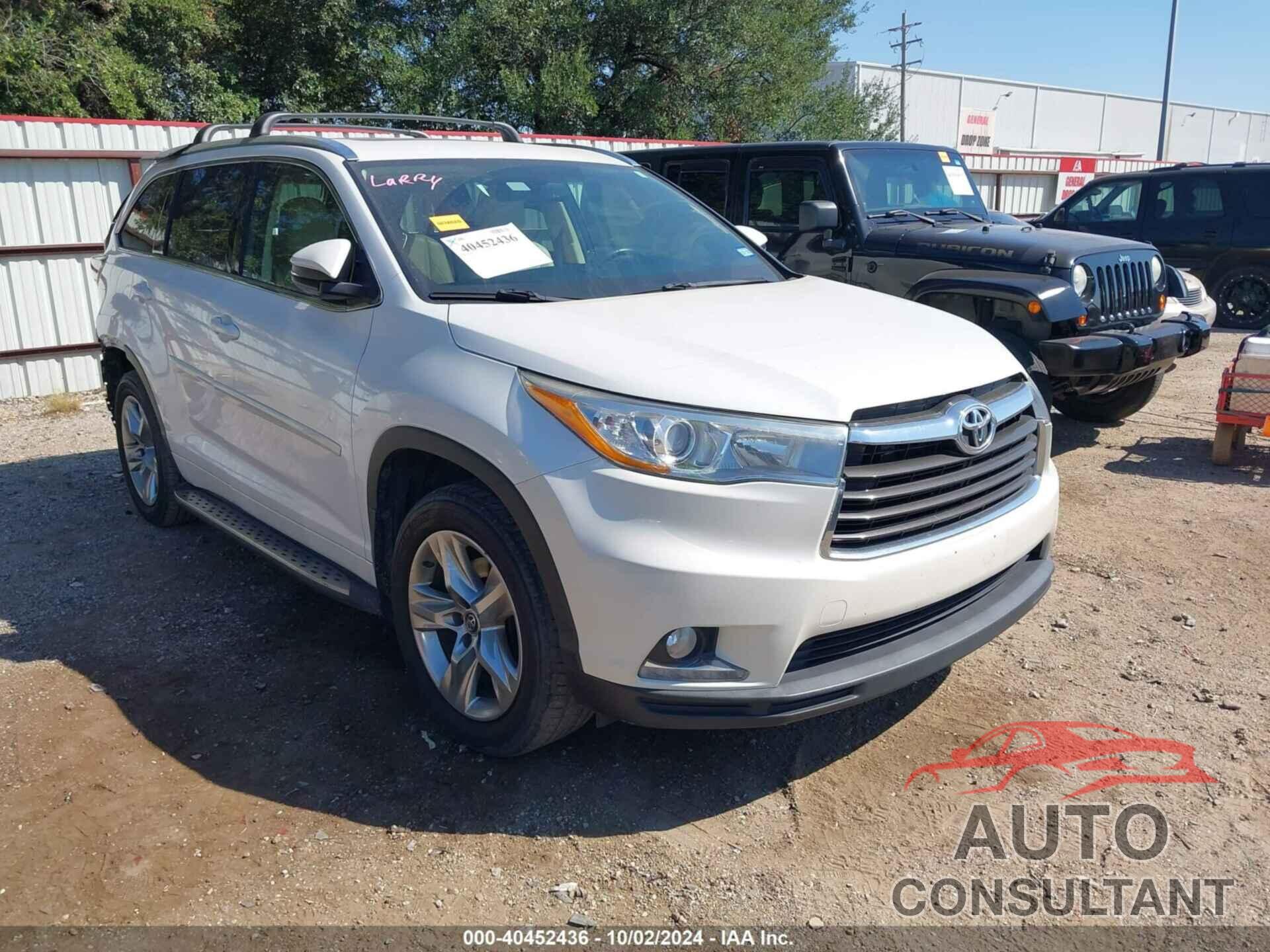 TOYOTA HIGHLANDER 2016 - 5TDYKRFH5GS172921