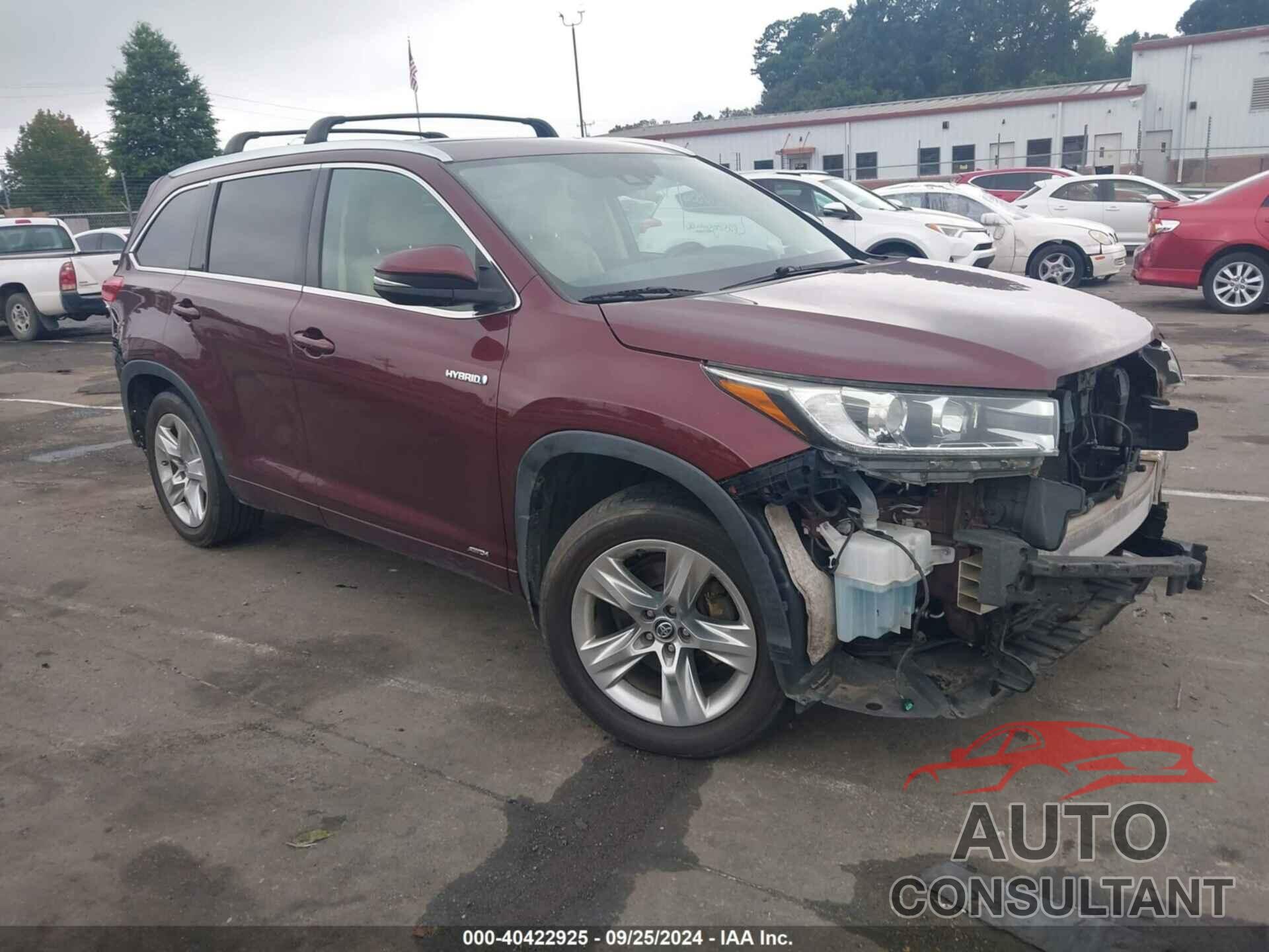 TOYOTA HIGHLANDER HYBRID 2017 - 5TDDGRFH9HS020996