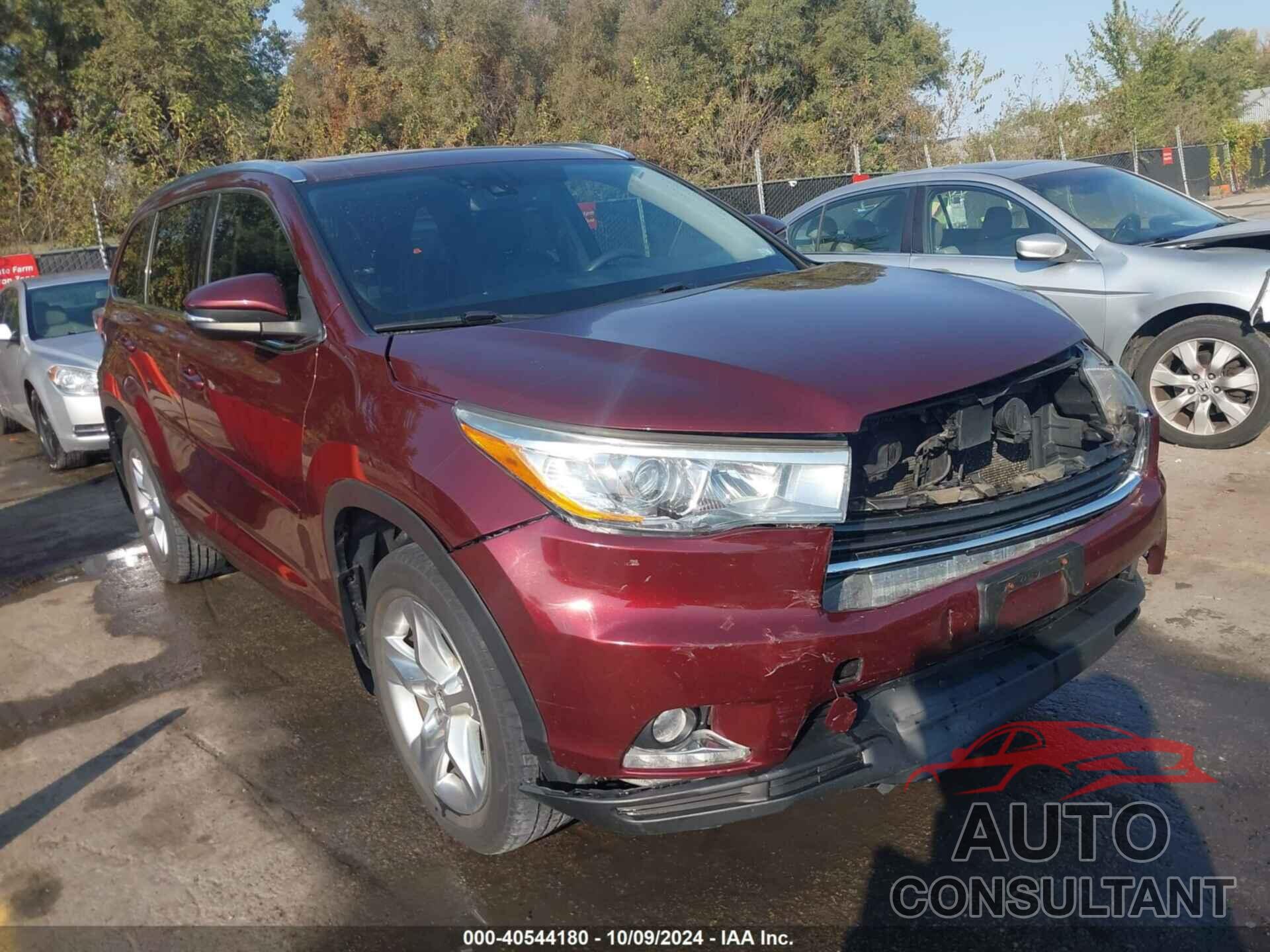 TOYOTA HIGHLANDER 2016 - 5TDDKRFH3GS354390