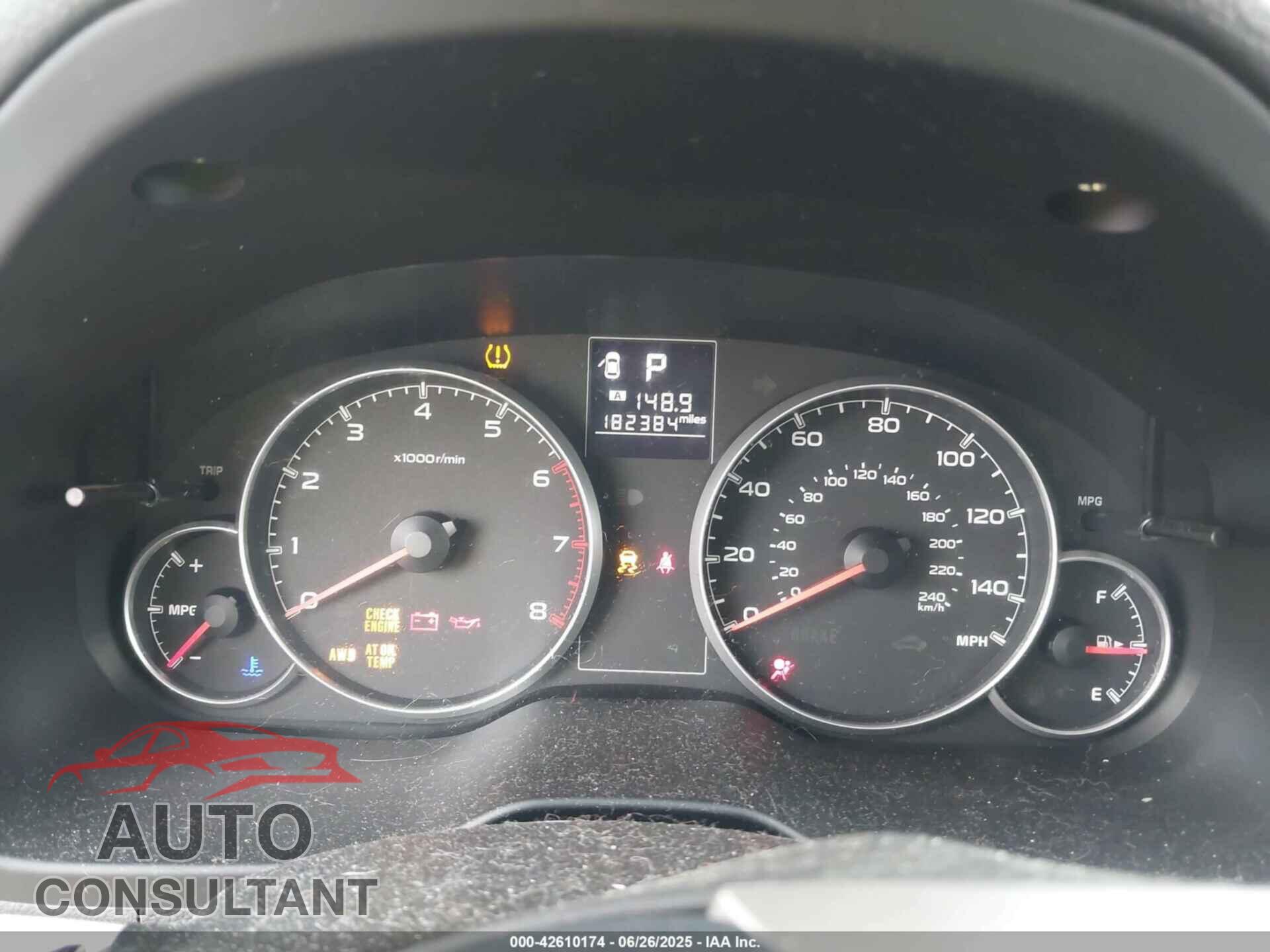 SUBARU OUTBACK 2014 - 4S4BRBCC8E3233268