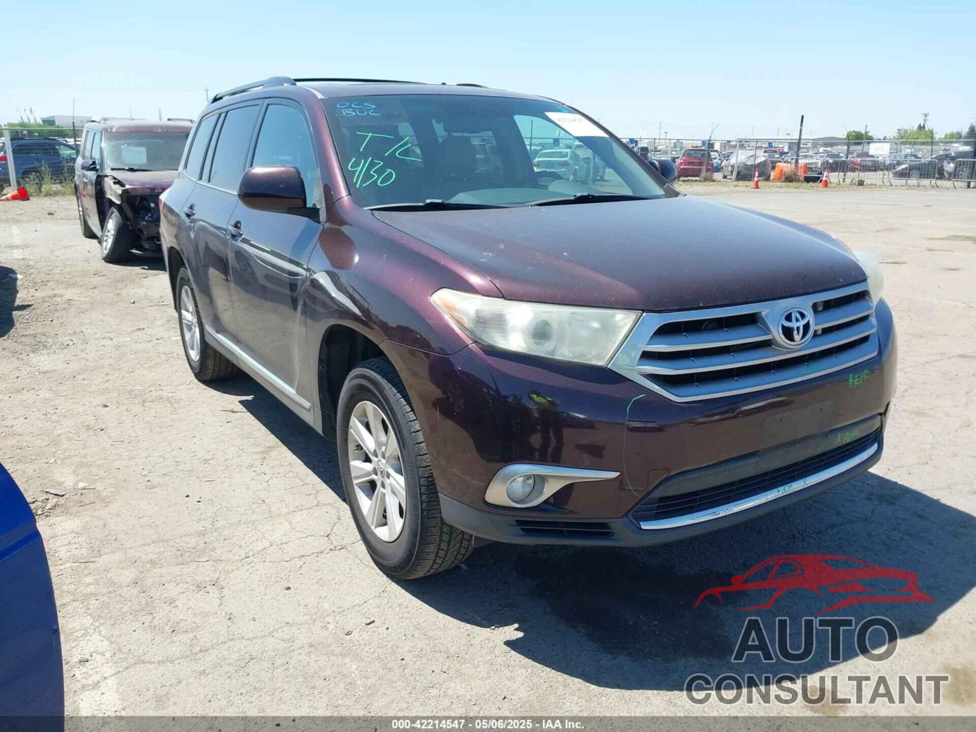TOYOTA HIGHLANDER 2013 - 5TDBK3EH0DS183227