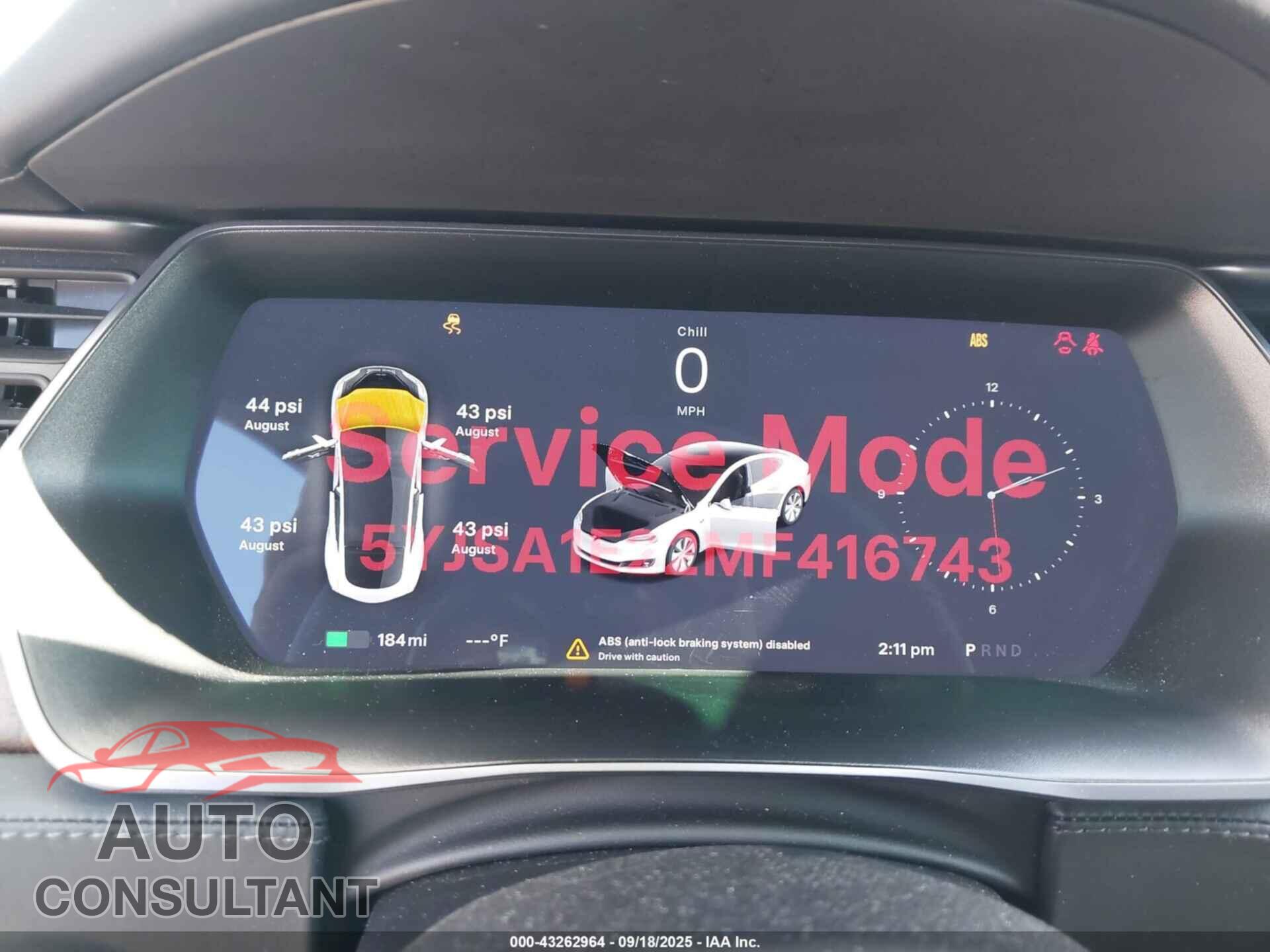 TESLA MODEL S 2021 - 5YJSA1E22MF416743