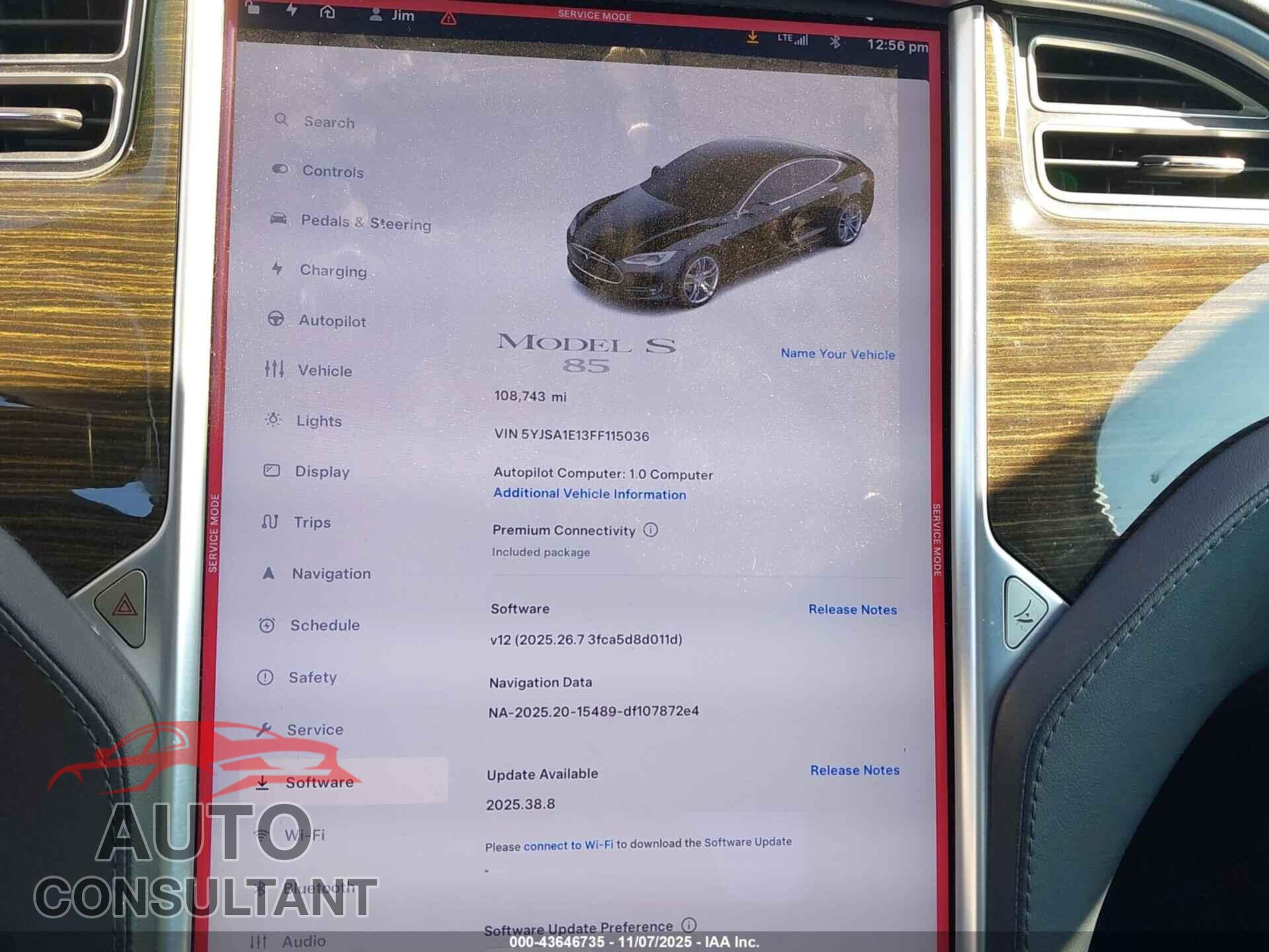 TESLA MODEL S 2015 - 5YJSA1E13FF115036