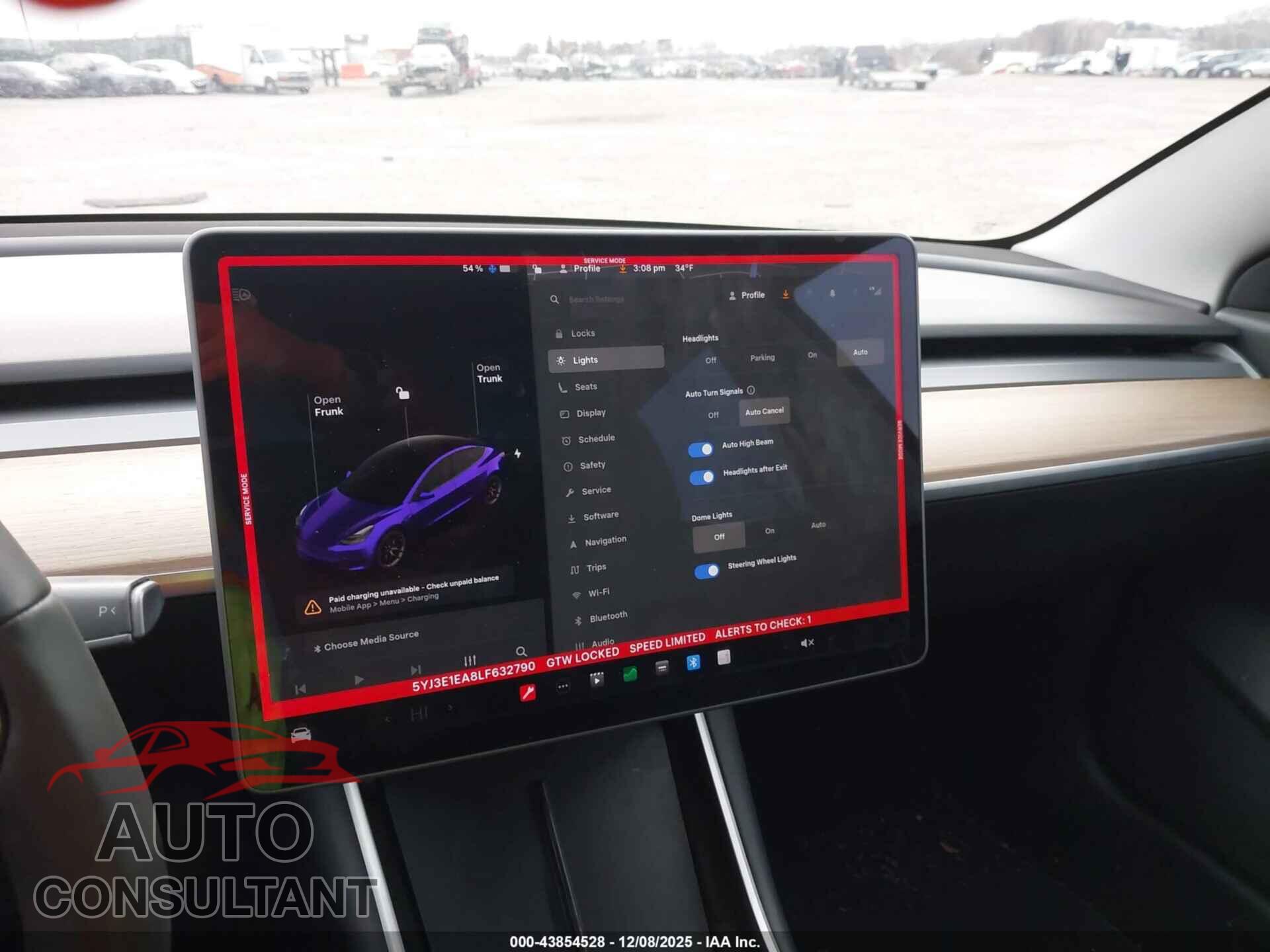 TESLA MODEL 3 2020 - 5YJ3E1EA8LF632790