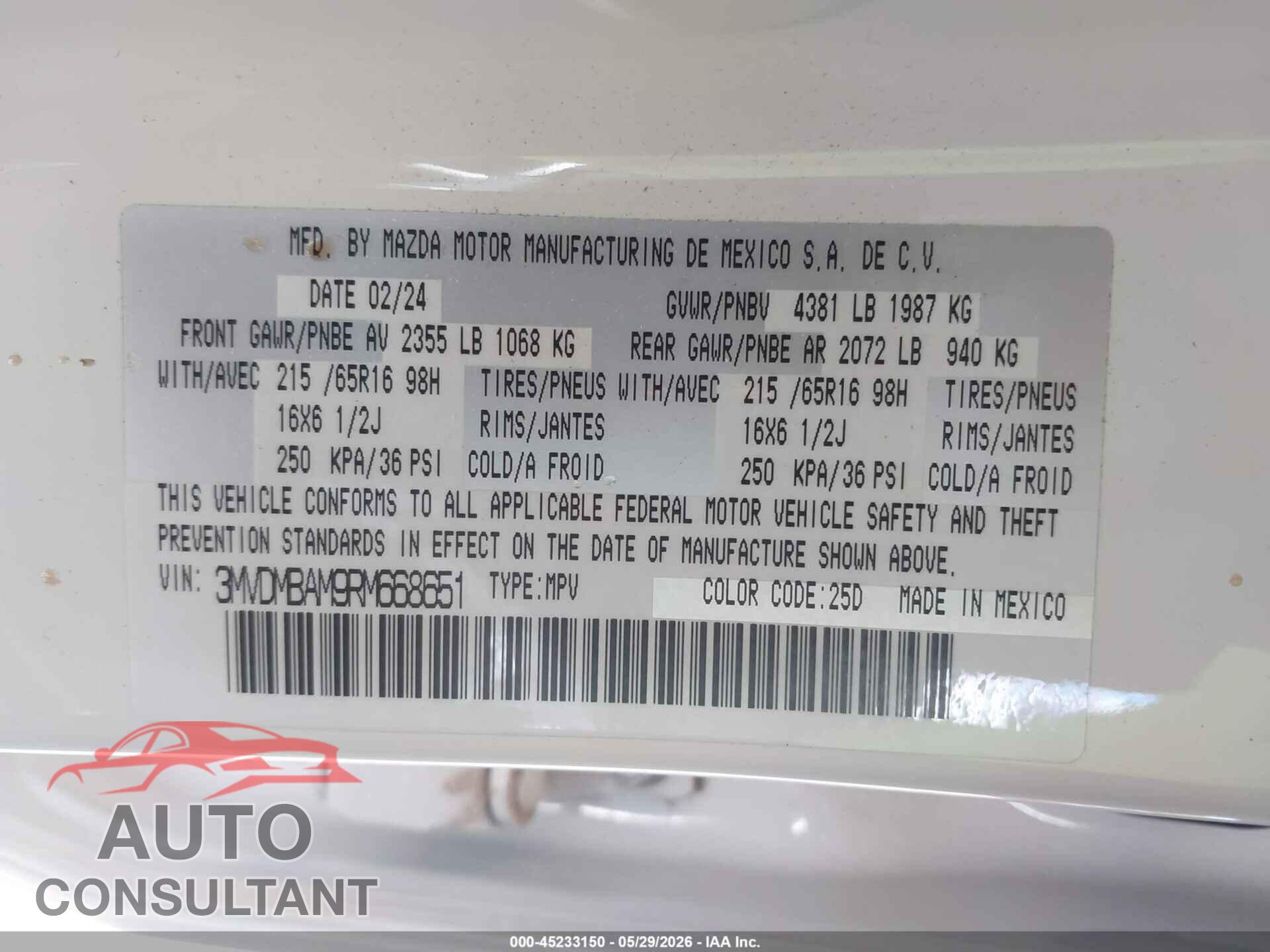MAZDA CX-30 2024 - 3MVDMBAM9RM668651