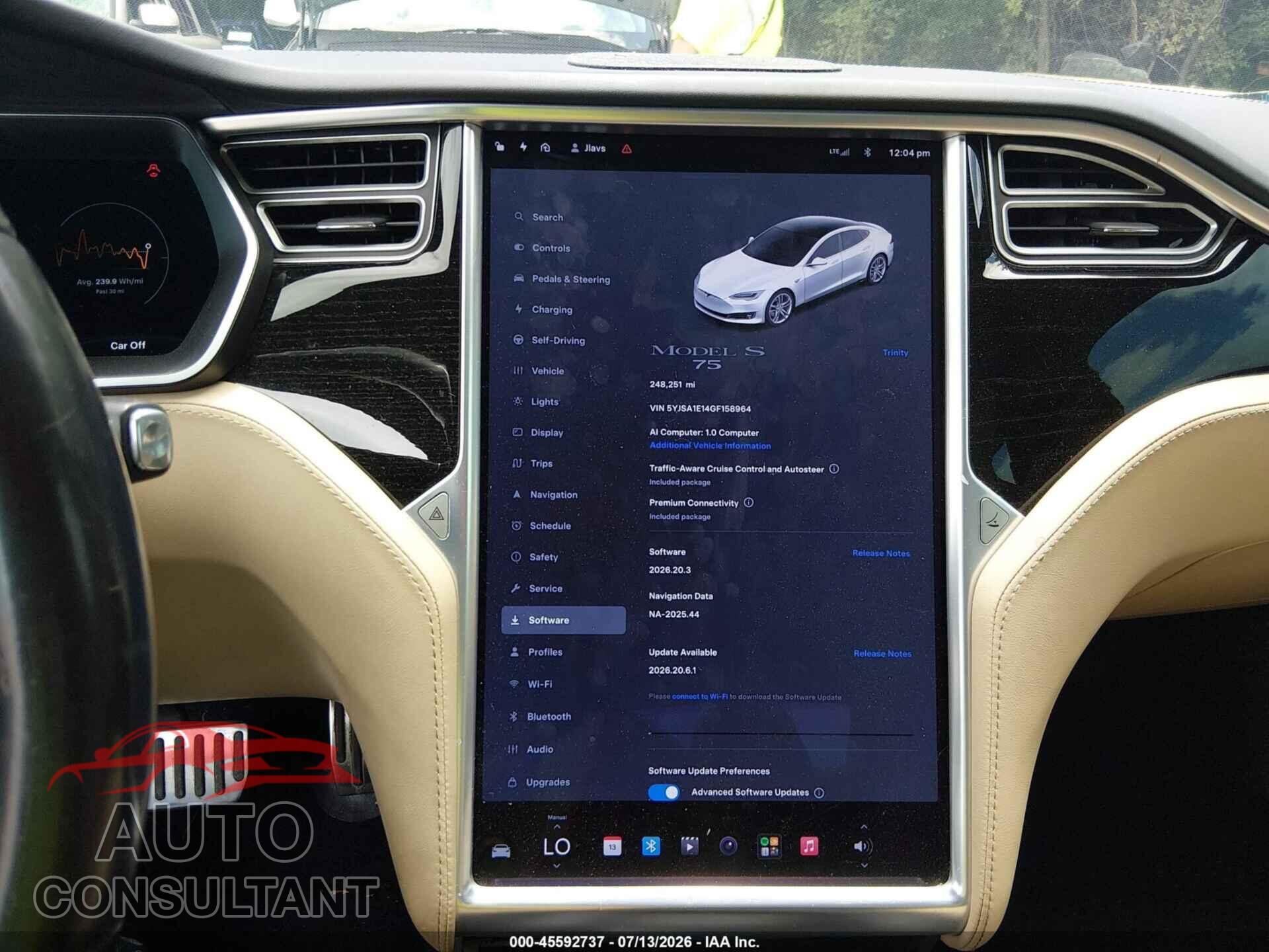 TESLA MODEL S 2016 - 5YJSA1E14GF158964