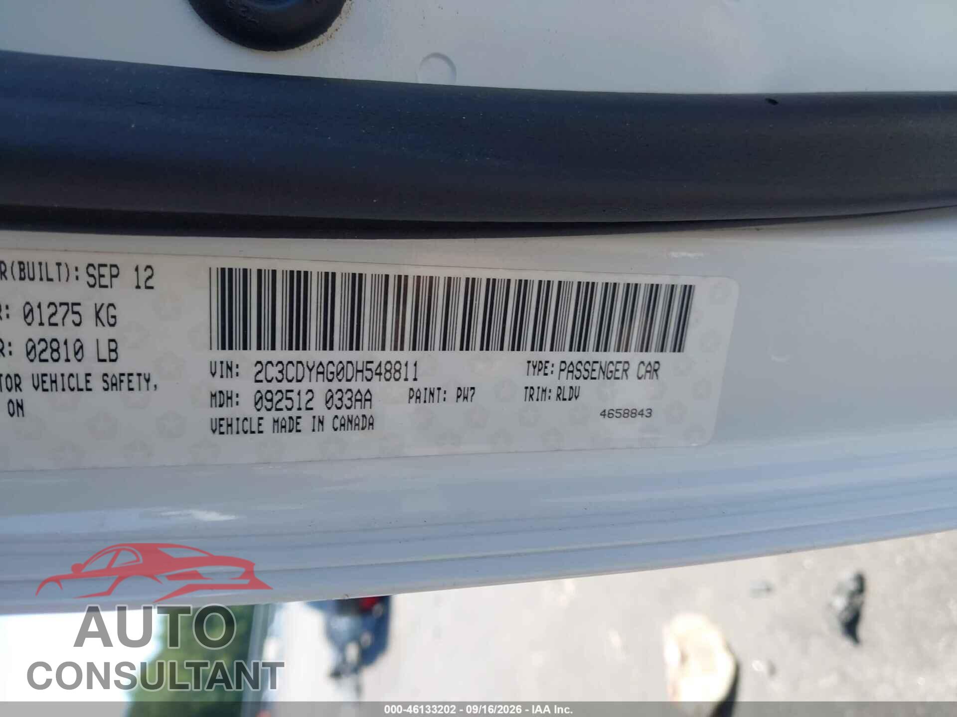 DODGE CHALLENGER 2013 - 2C3CDYAG0DH548811
