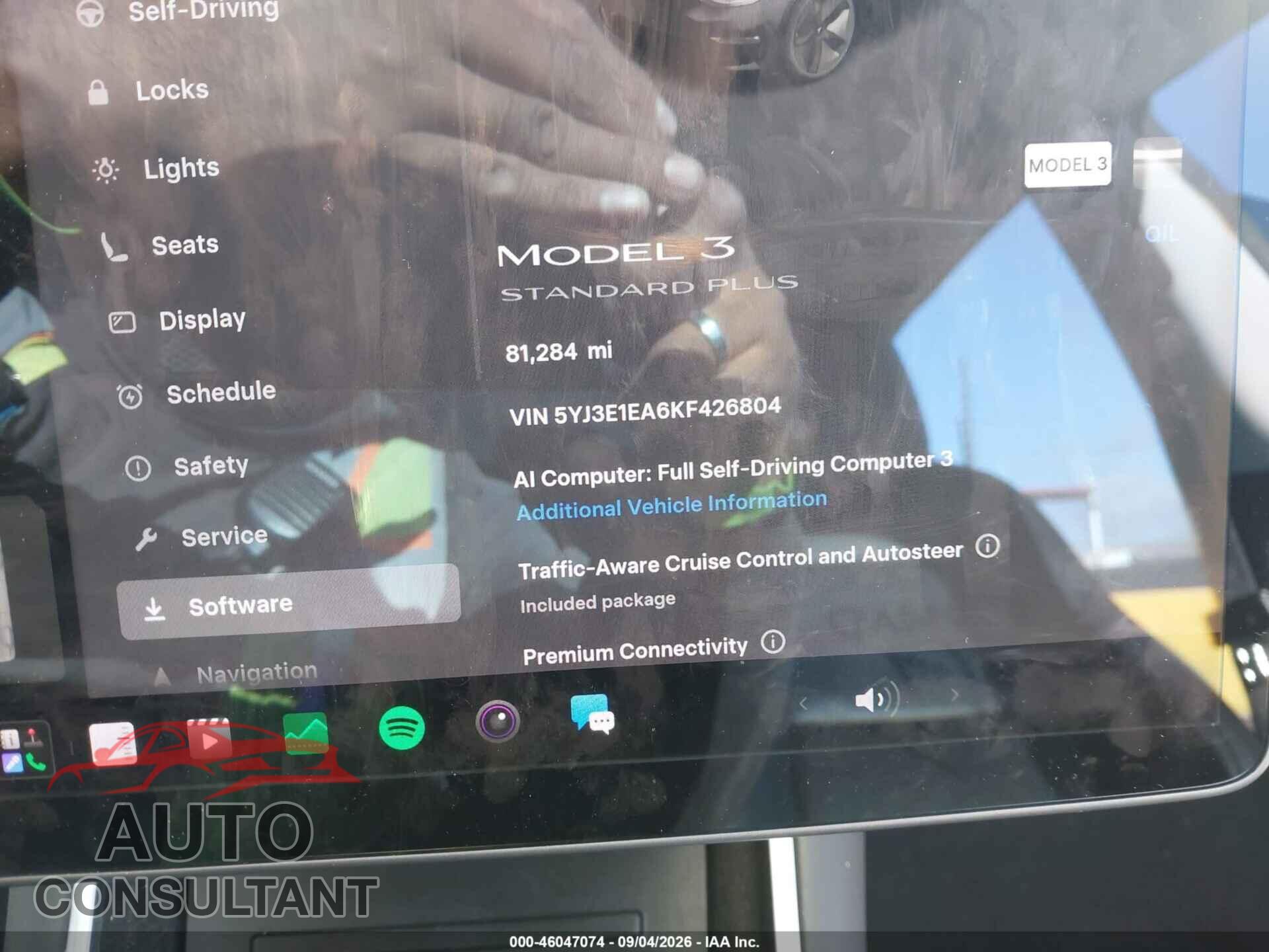 TESLA MODEL 3 2019 - 5YJ3E1EA6KF426804