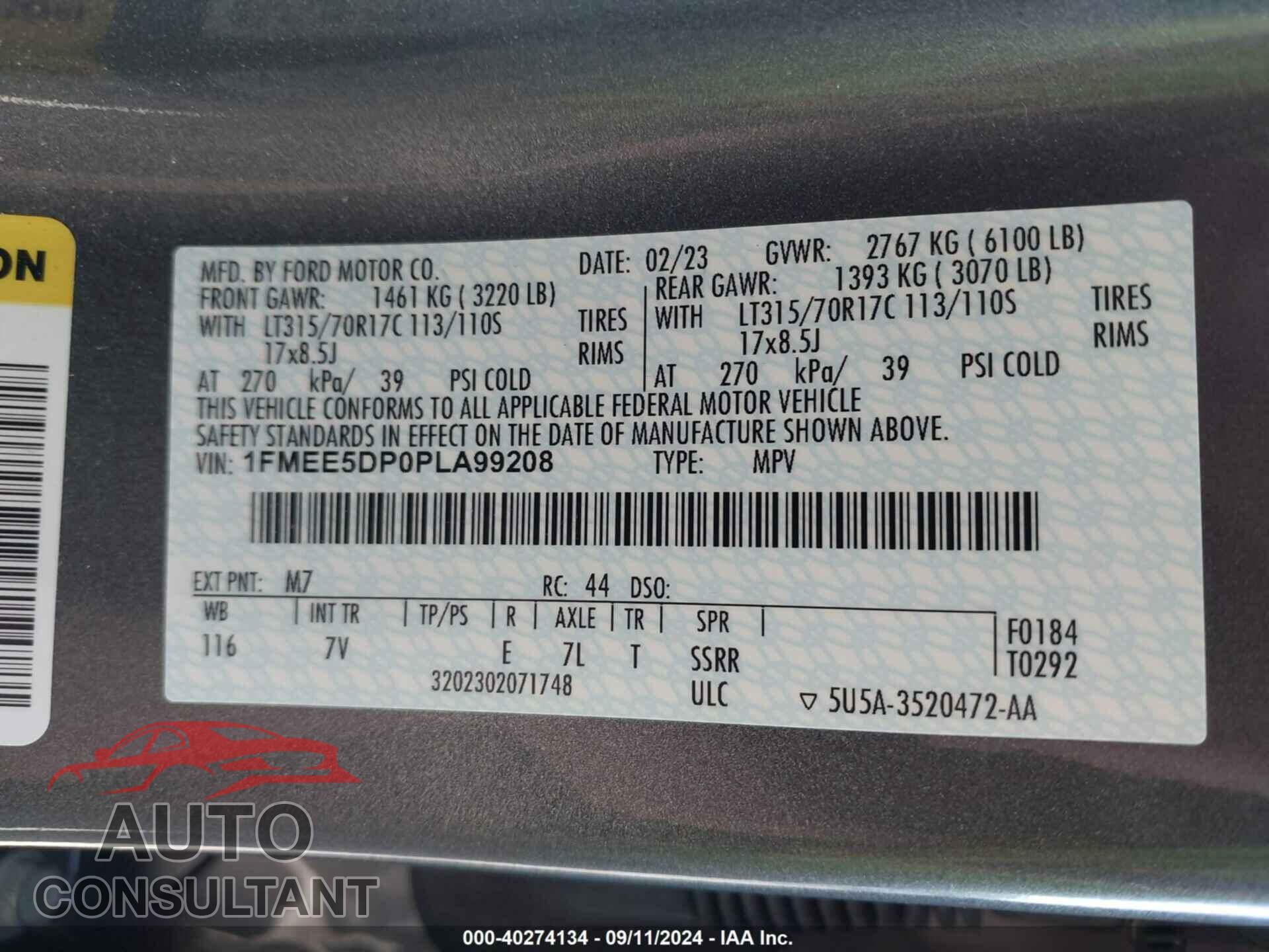 FORD BRONCO 2023 - 1FMEE5DP0PLA99208