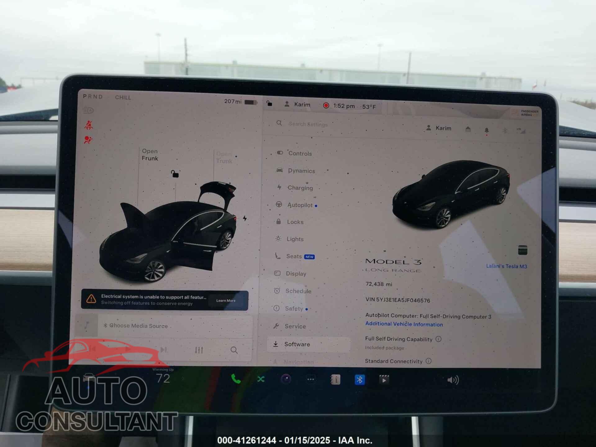 TESLA MODEL 3 2018 - 5YJ3E1EA5JF046576