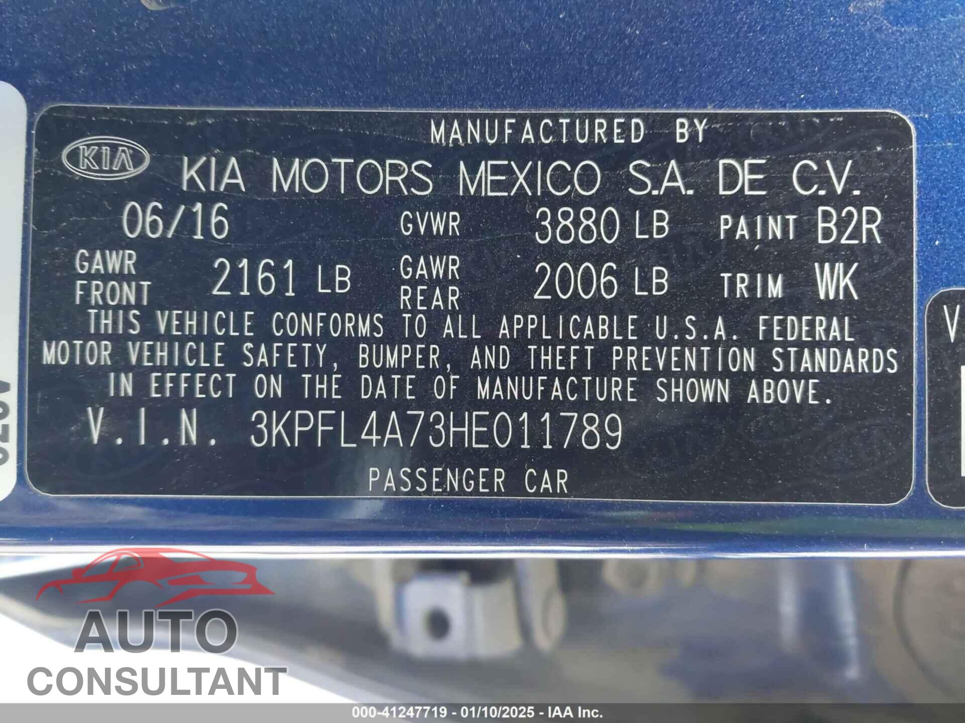 KIA FORTE 2017 - 3KPFL4A73HE011789