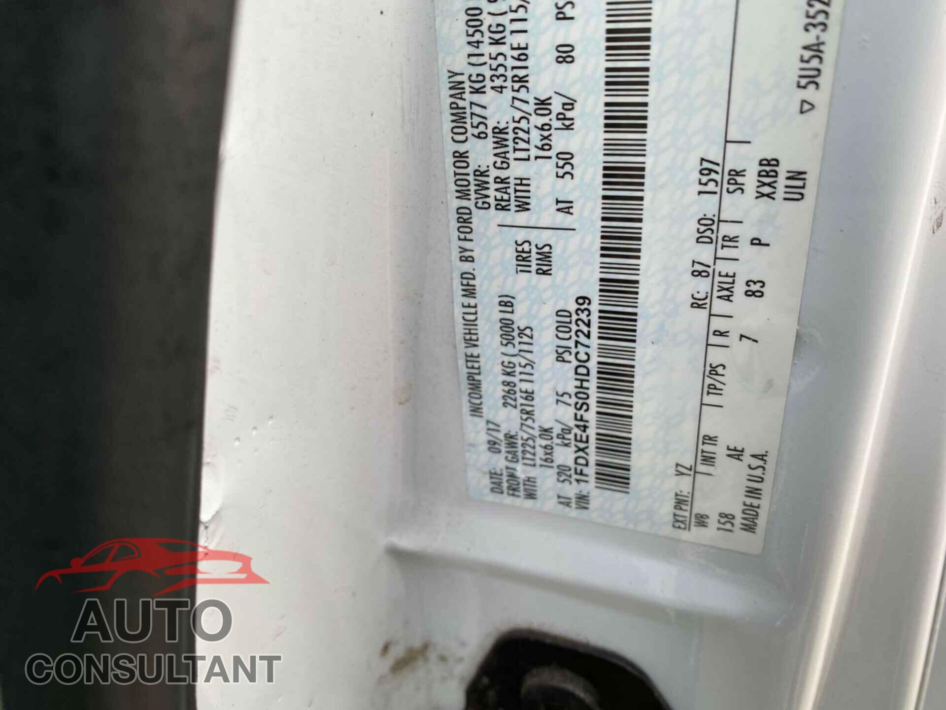 FORD ECONOLINE 2017 - 1FDXE4FS0HDC72239