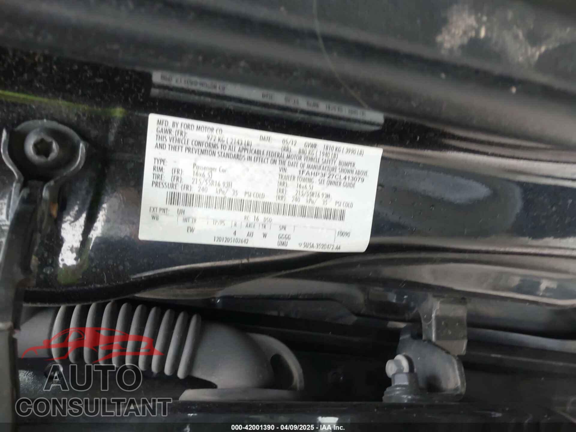 FORD FOCUS 2012 - 1FAHP3F27CL413079