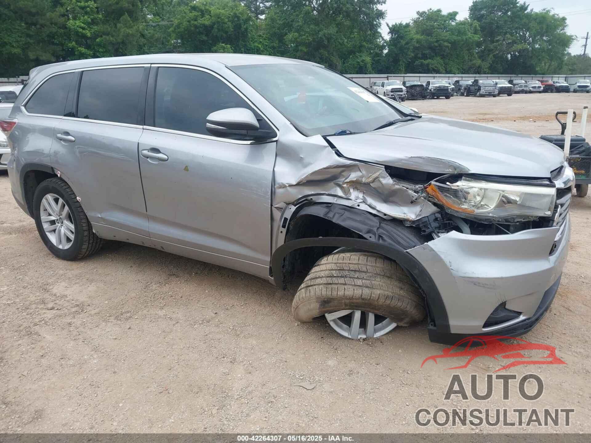 TOYOTA HIGHLANDER 2016 - 5TDZARFH6GS021397
