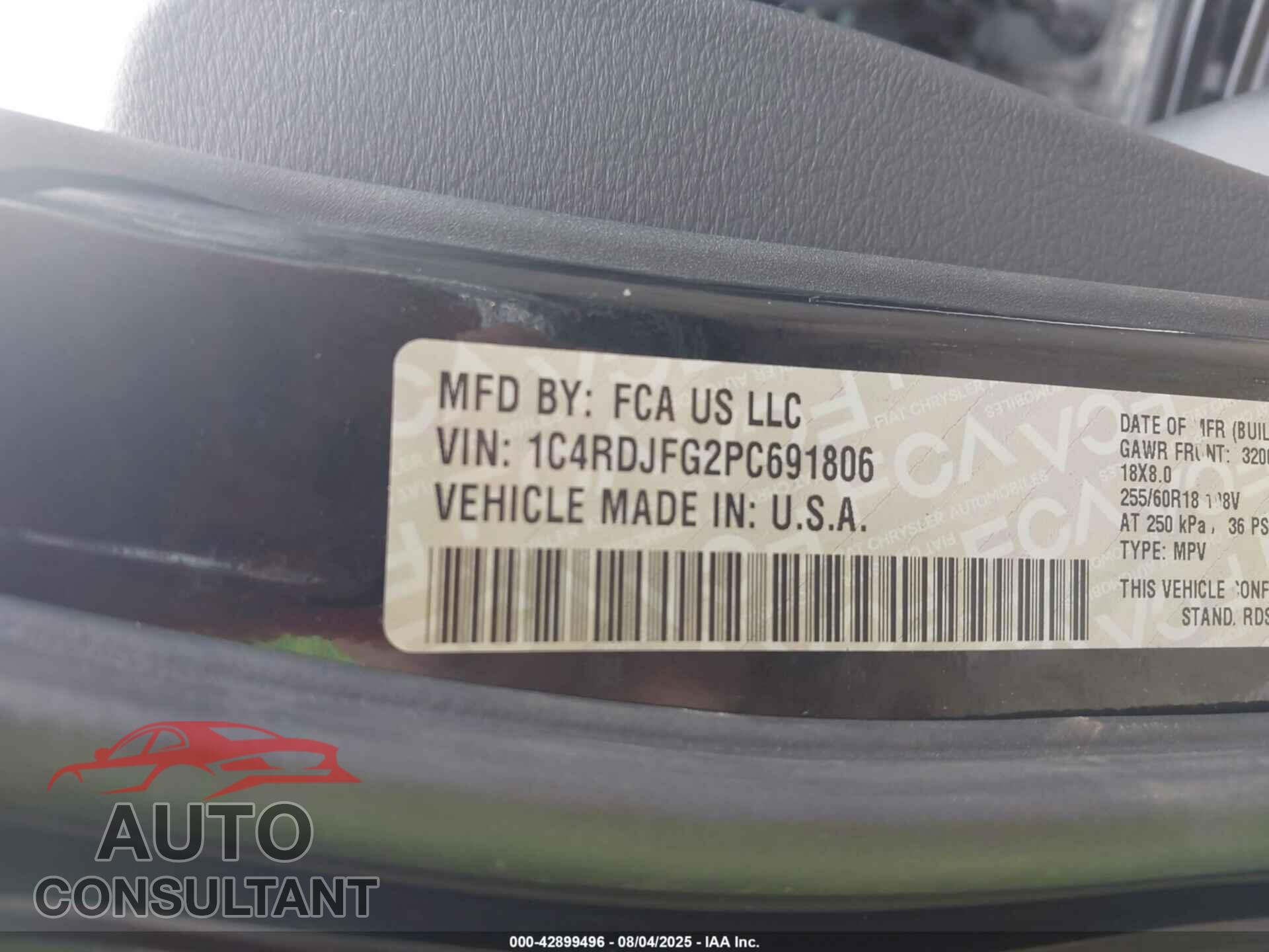 DODGE DURANGO 2023 - 1C4RDJFG2PC691806
