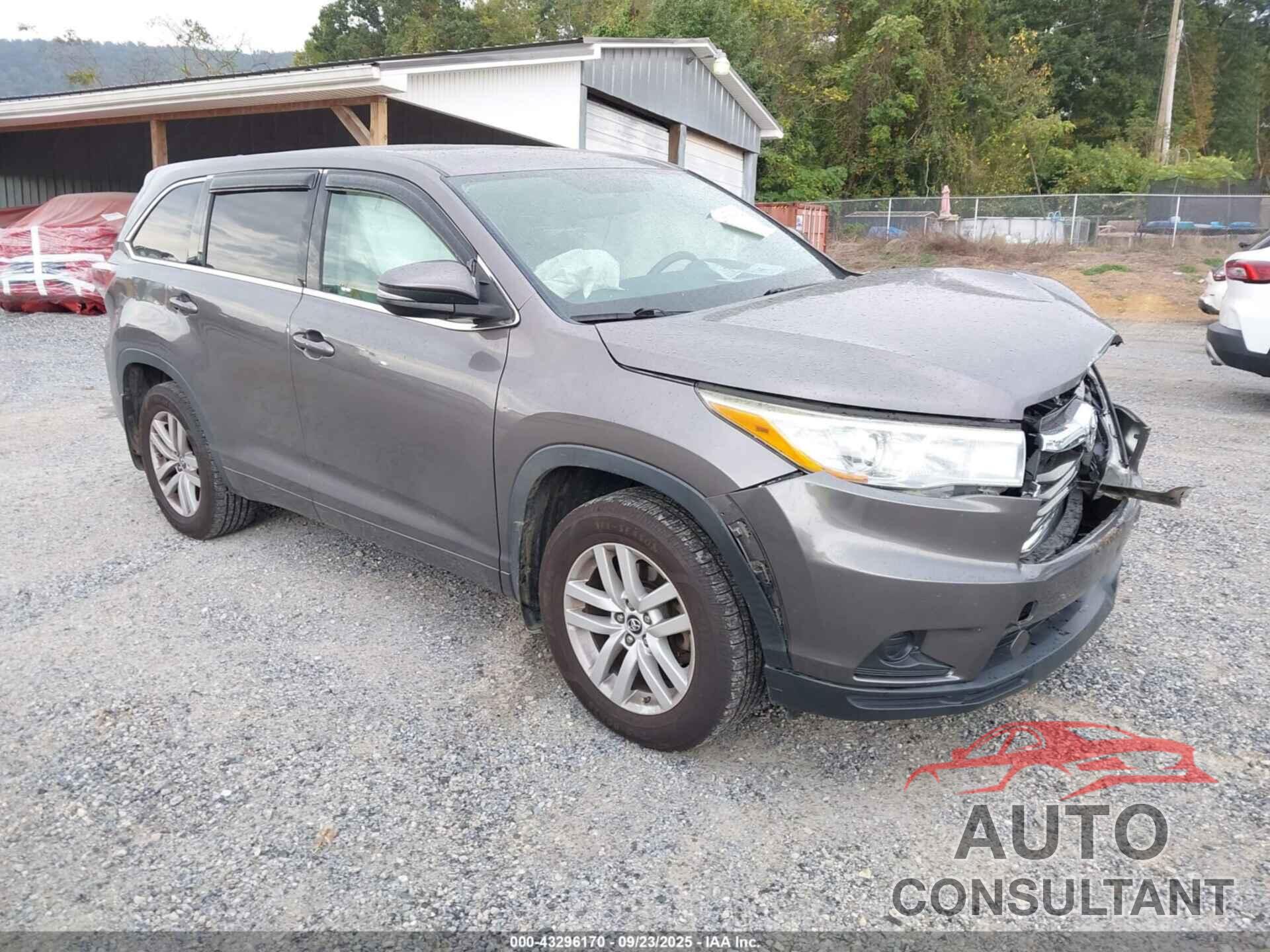 TOYOTA HIGHLANDER 2016 - 5TDBKRFH0GS313786