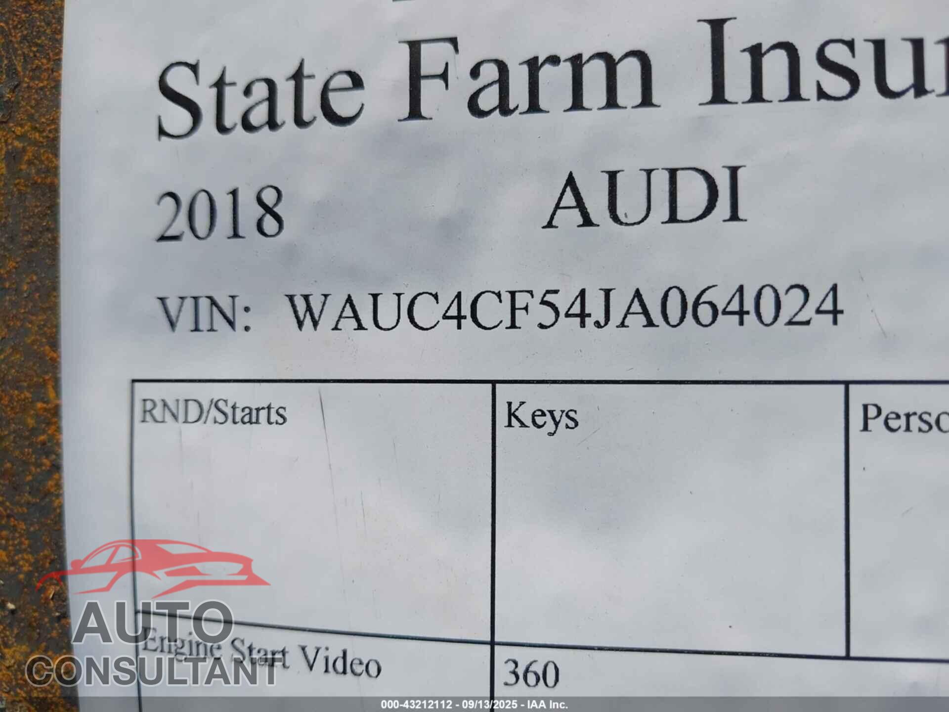 AUDI S5 2018 - WAUC4CF54JA064024