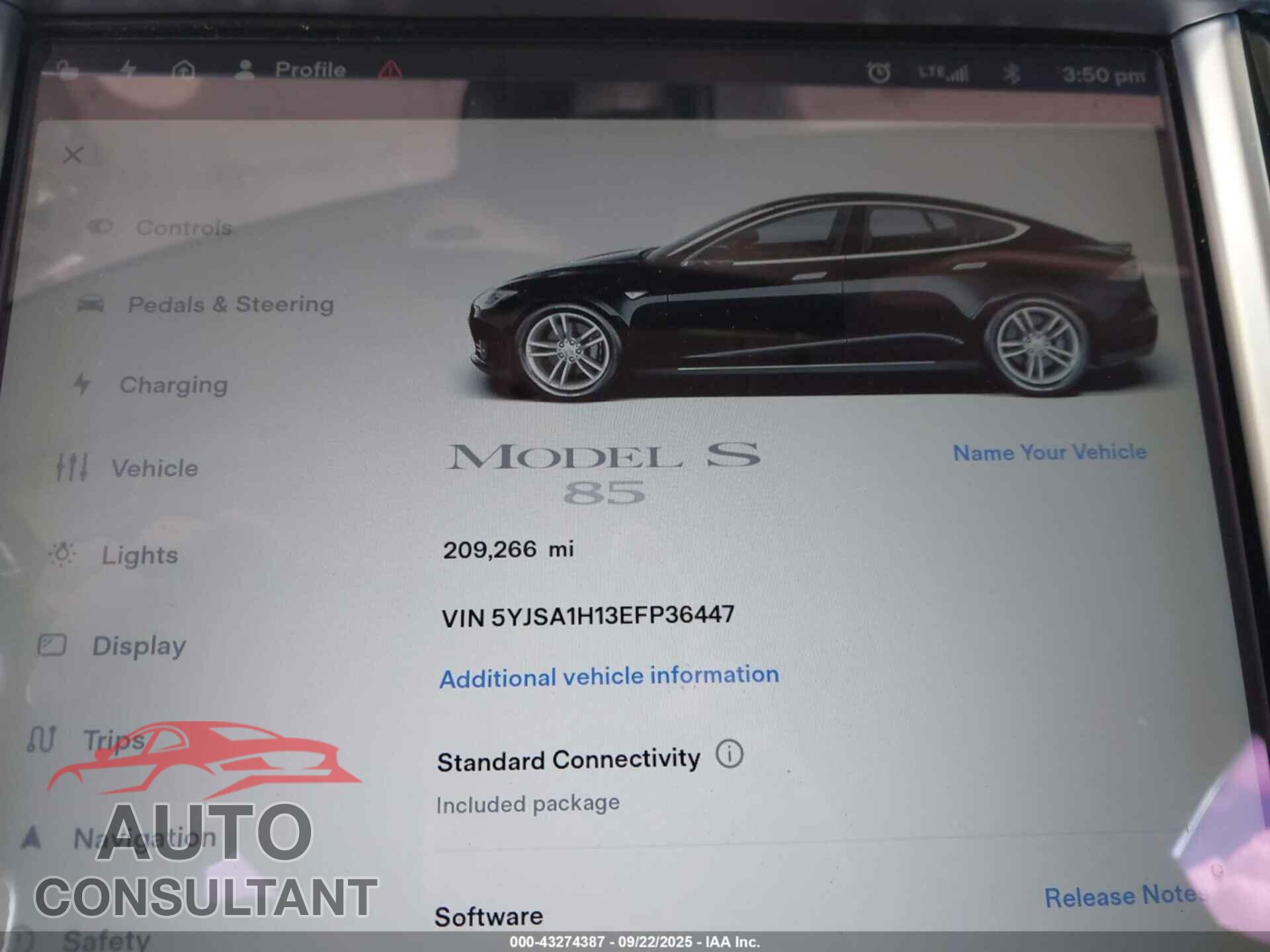 TESLA MODEL S 2014 - 5YJSA1H13EFP36447