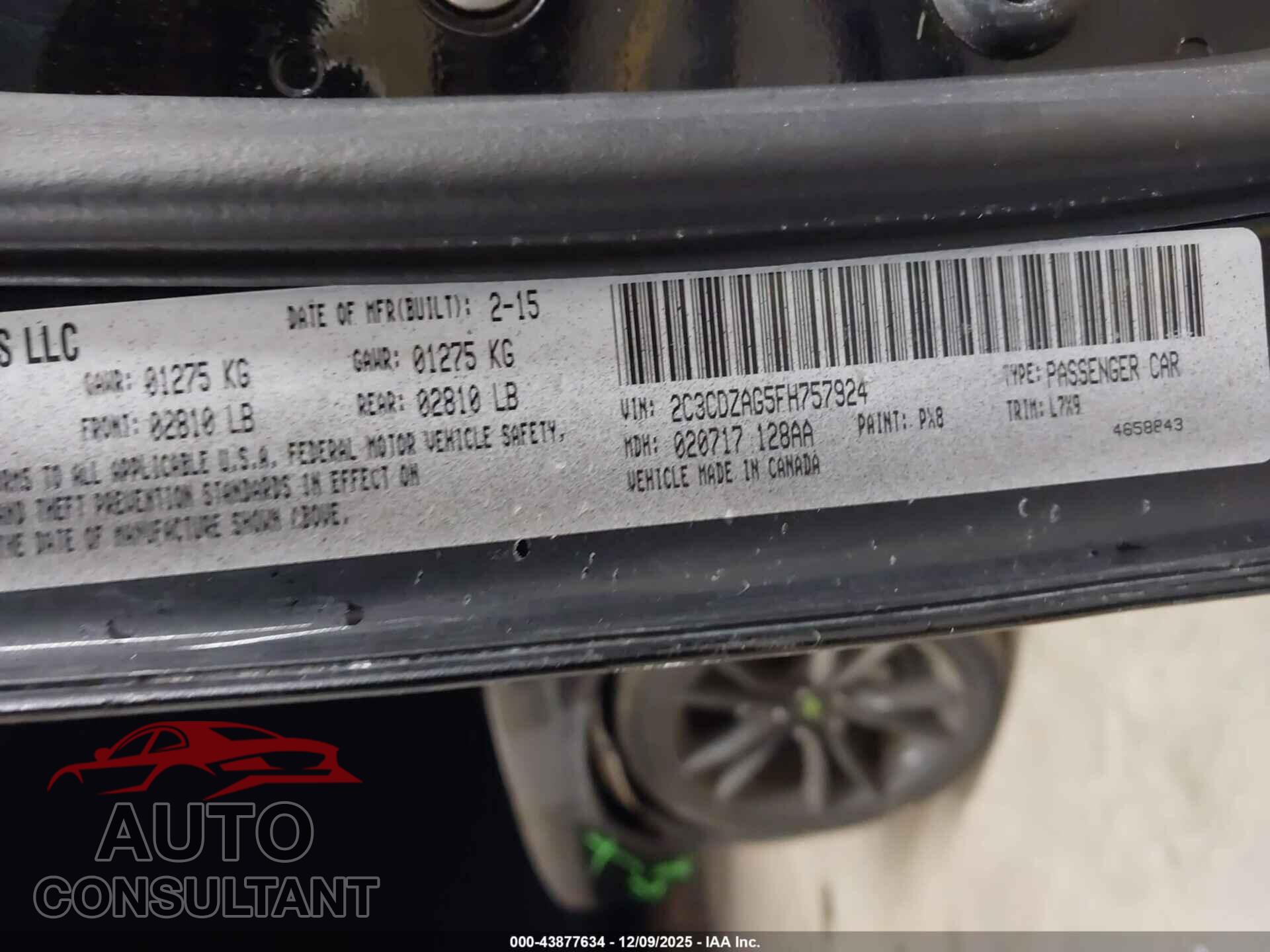 DODGE CHALLENGER 2015 - 2C3CDZAG5FH757924