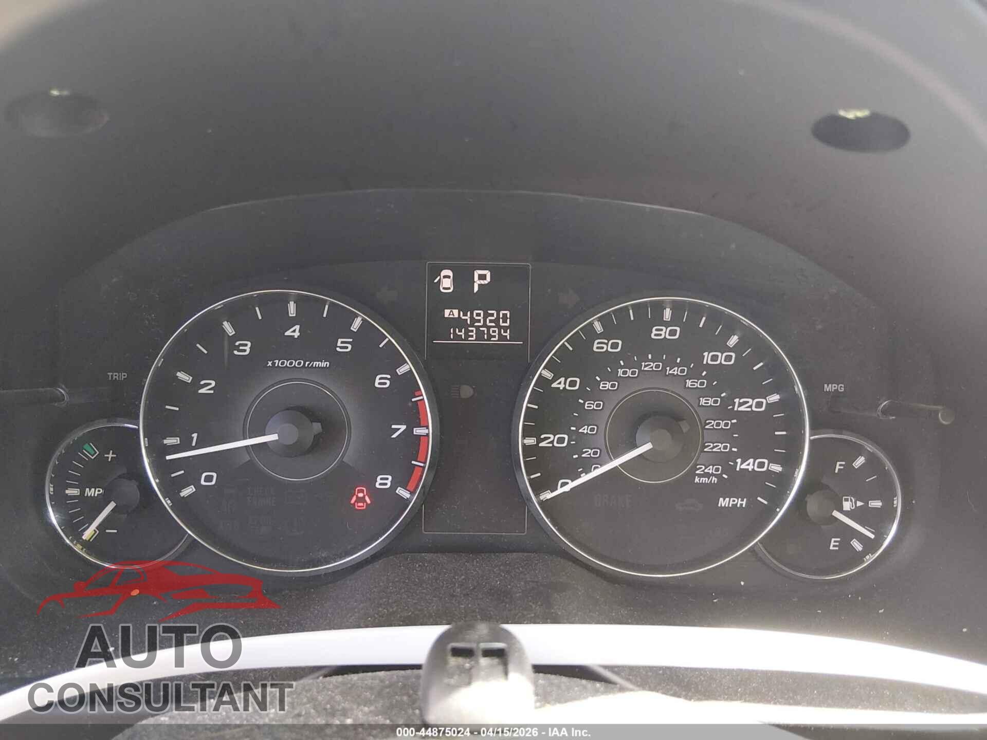 SUBARU OUTBACK 2011 - 4S4BRBCC3B3347562