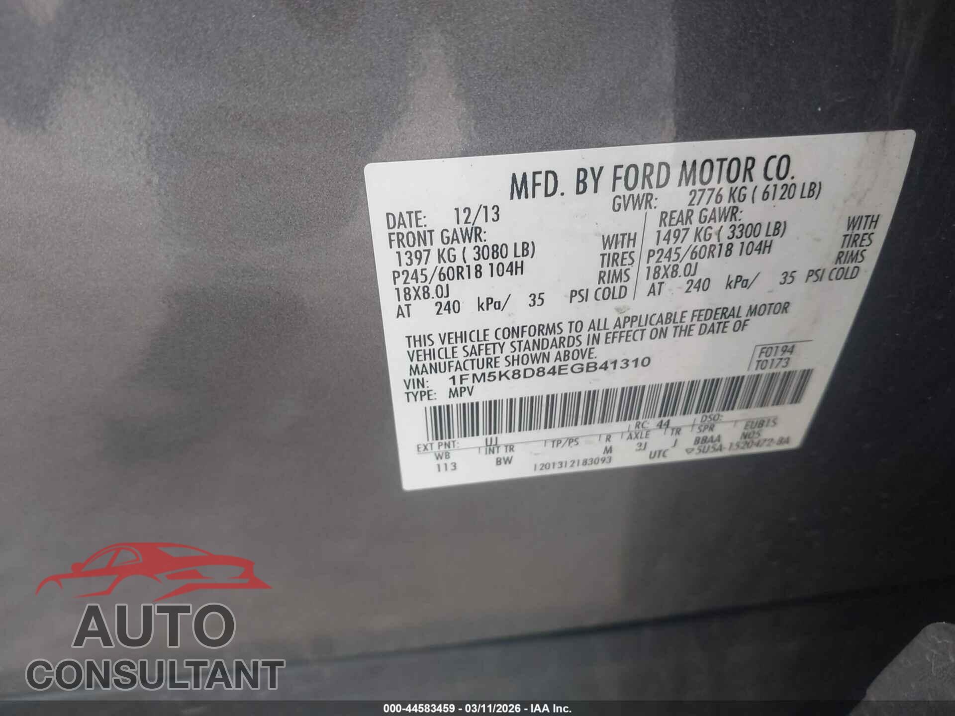 FORD EXPLORER 2014 - 1FM5K8D84EGB41310
