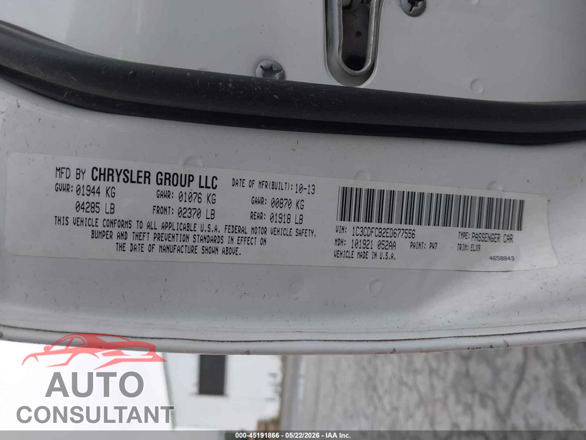 DODGE DART 2014 - 1C3CDFCB2ED677556