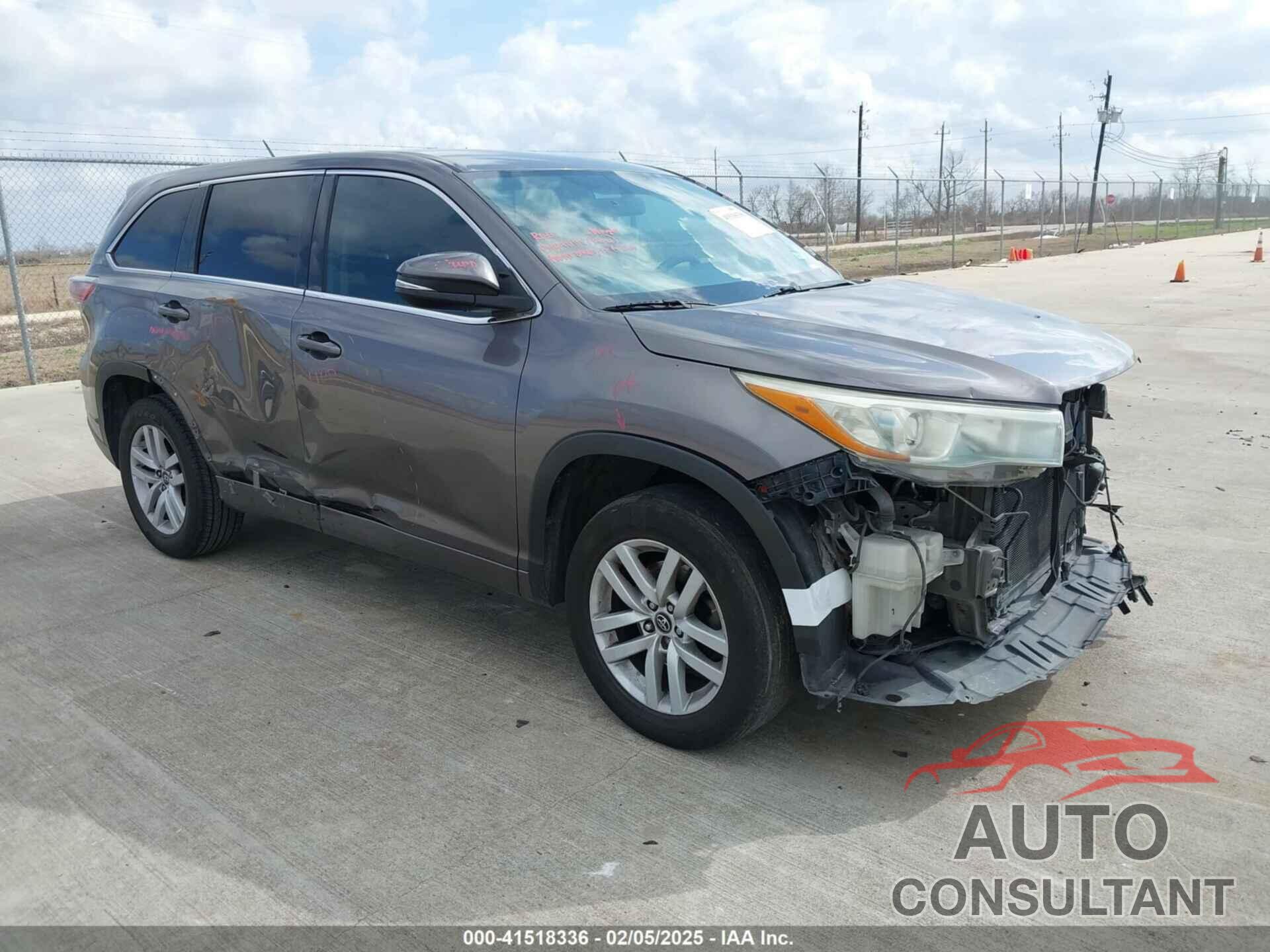 TOYOTA HIGHLANDER 2016 - 5TDZKRFH7GS146289