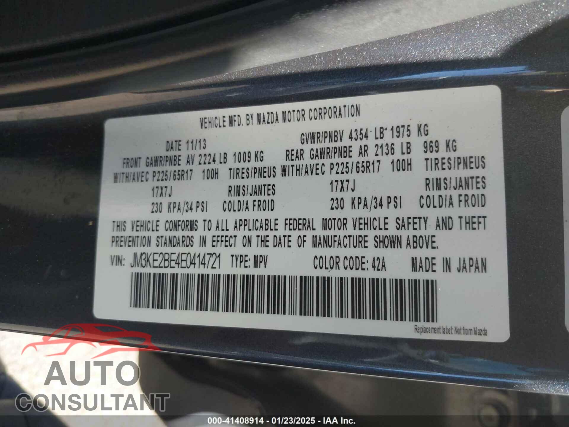 MAZDA CX-5 2014 - JM3KE2BE4E0414721