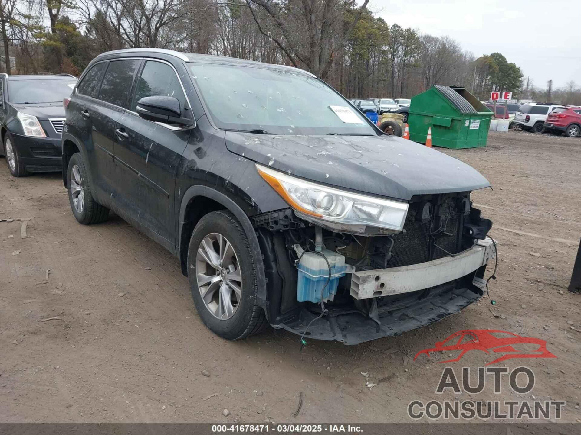 TOYOTA HIGHLANDER 2015 - 5TDJKRFH6FS117524