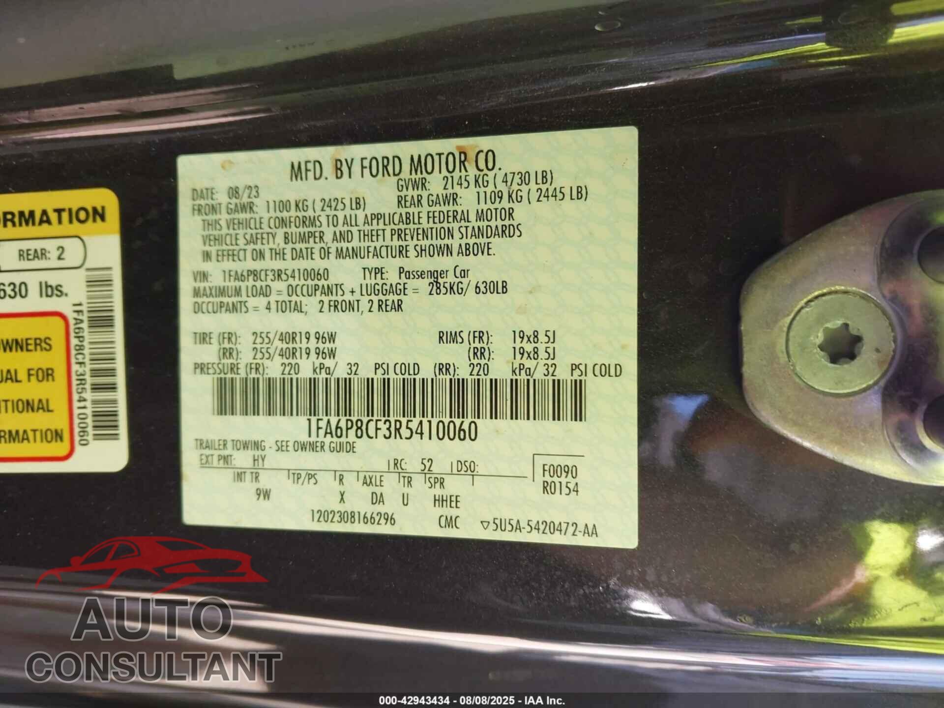 FORD MUSTANG 2024 - 1FA6P8CF3R5410060