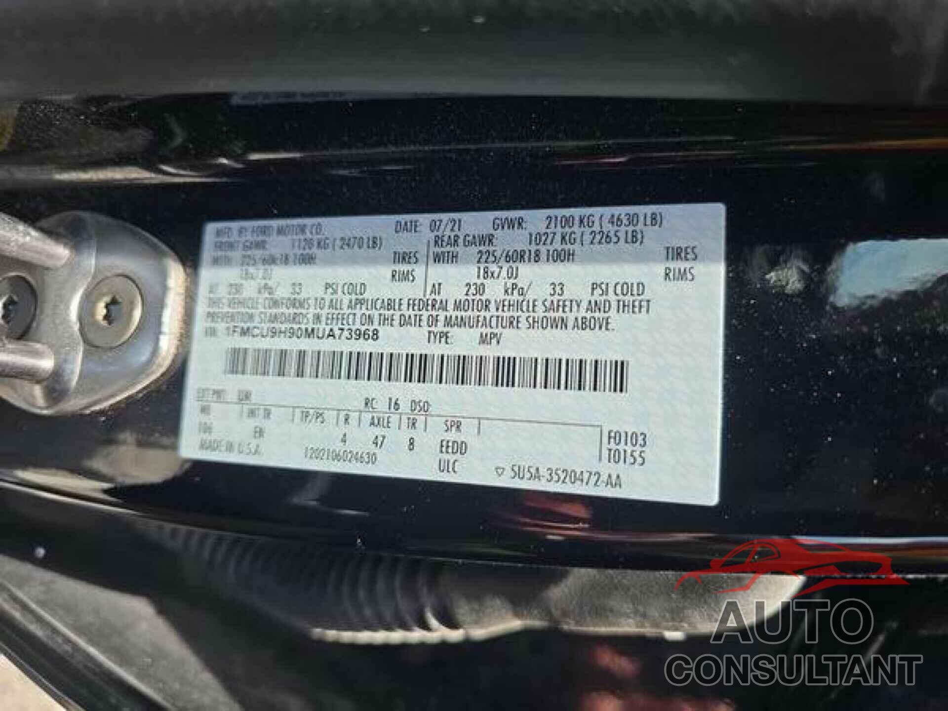 FORD ESCAPE 2021 - 1FMCU9H90MUA73968