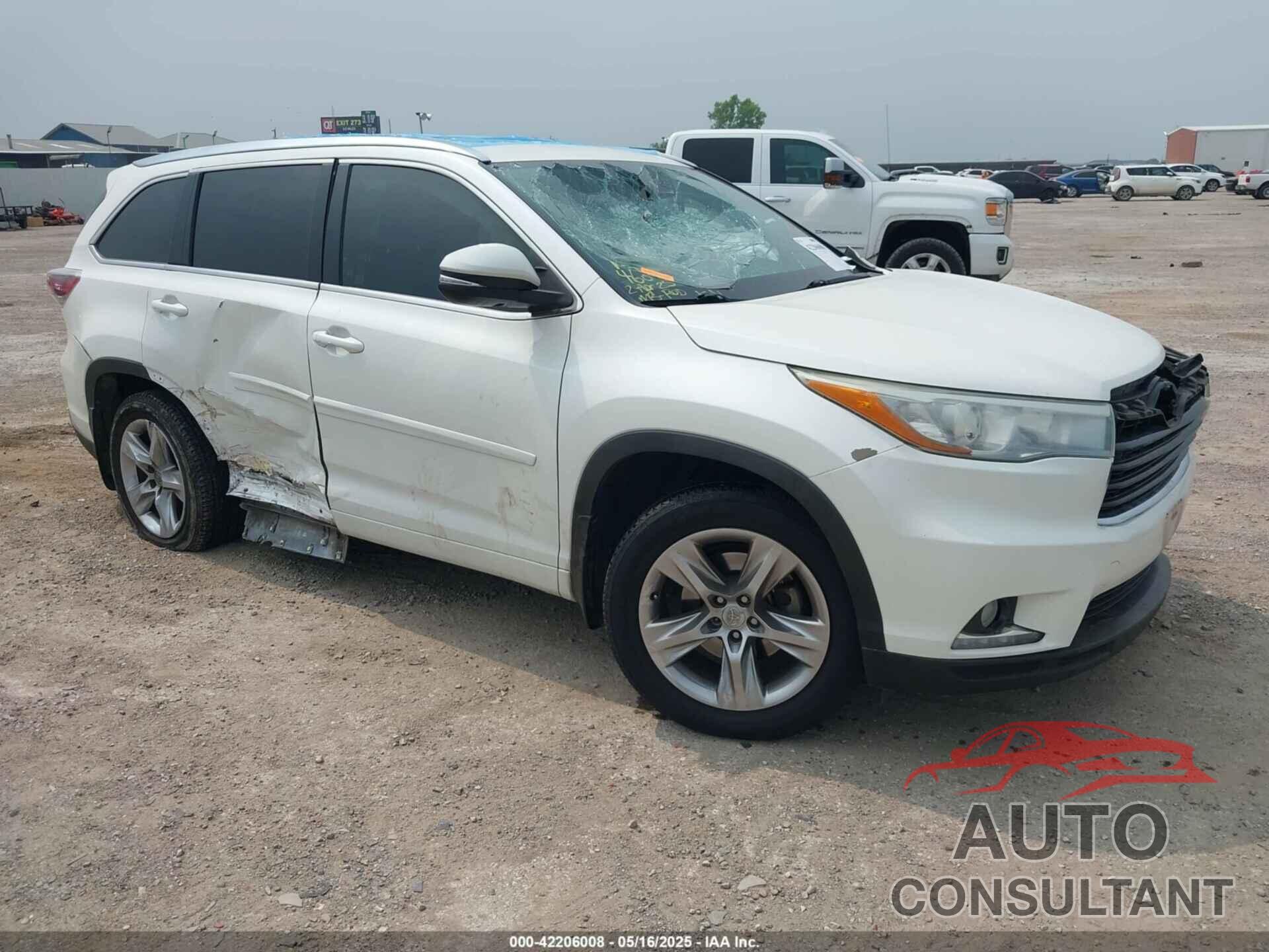 TOYOTA HIGHLANDER 2015 - 5TDYKRFH1FS114609