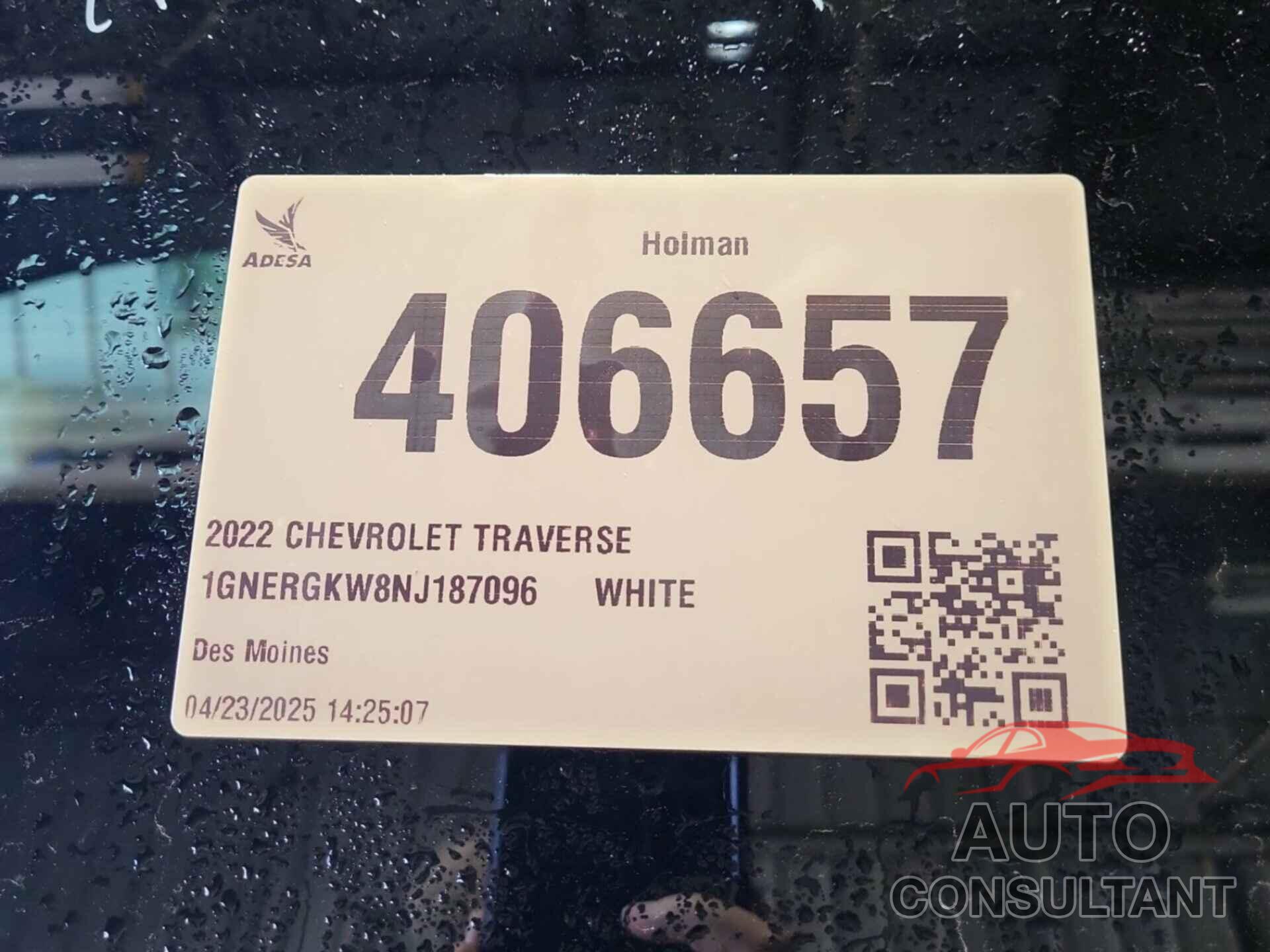 CHEVROLET TRAVERSE 2022 - 1GNERGKW8NJ187096