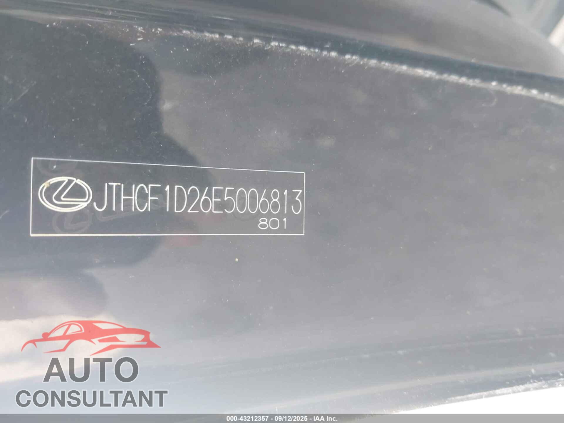 LEXUS IS 250 2014 - JTHCF1D26E5006813