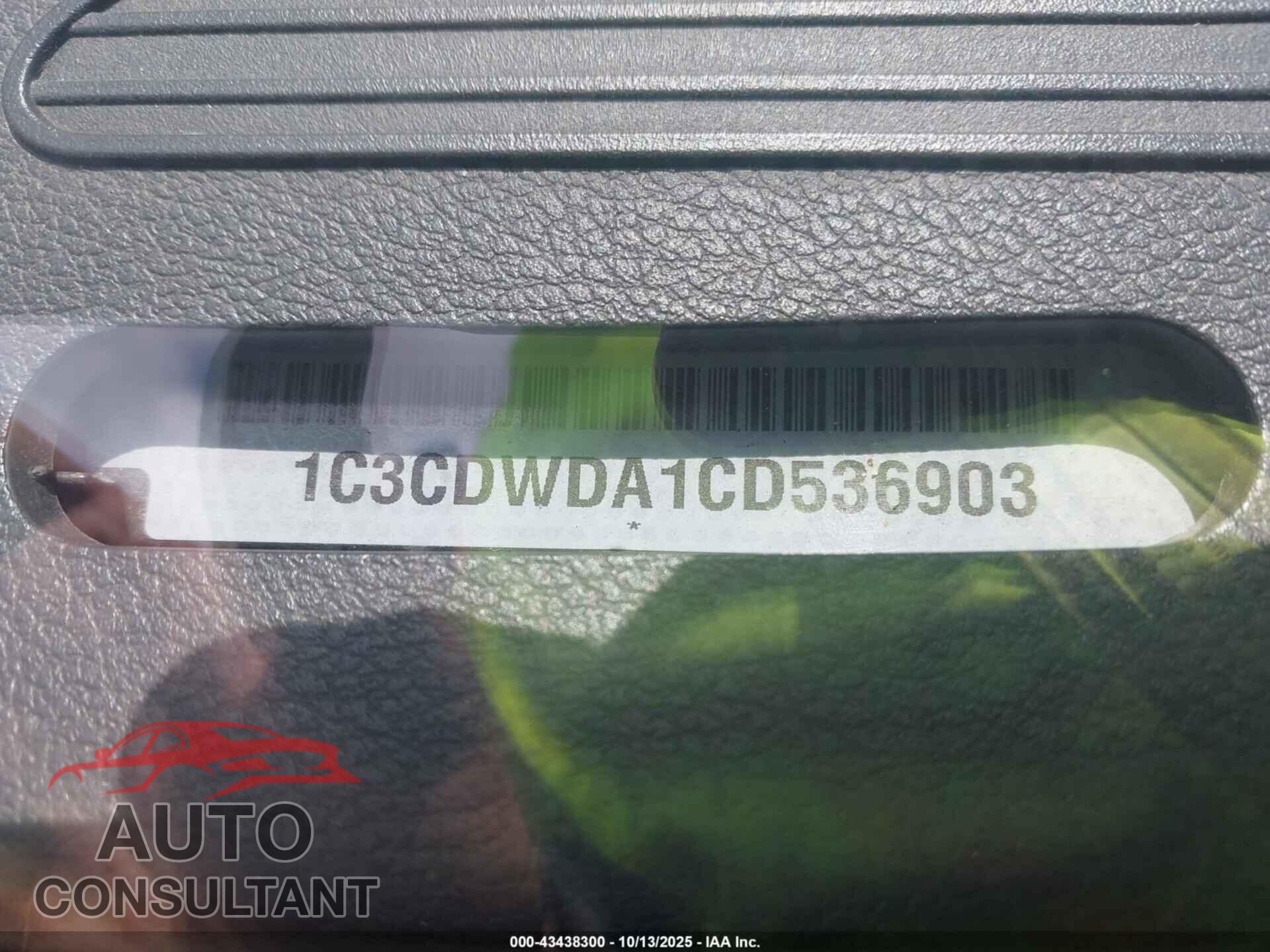 DODGE CALIBER 2012 - 1C3CDWDA1CD536903