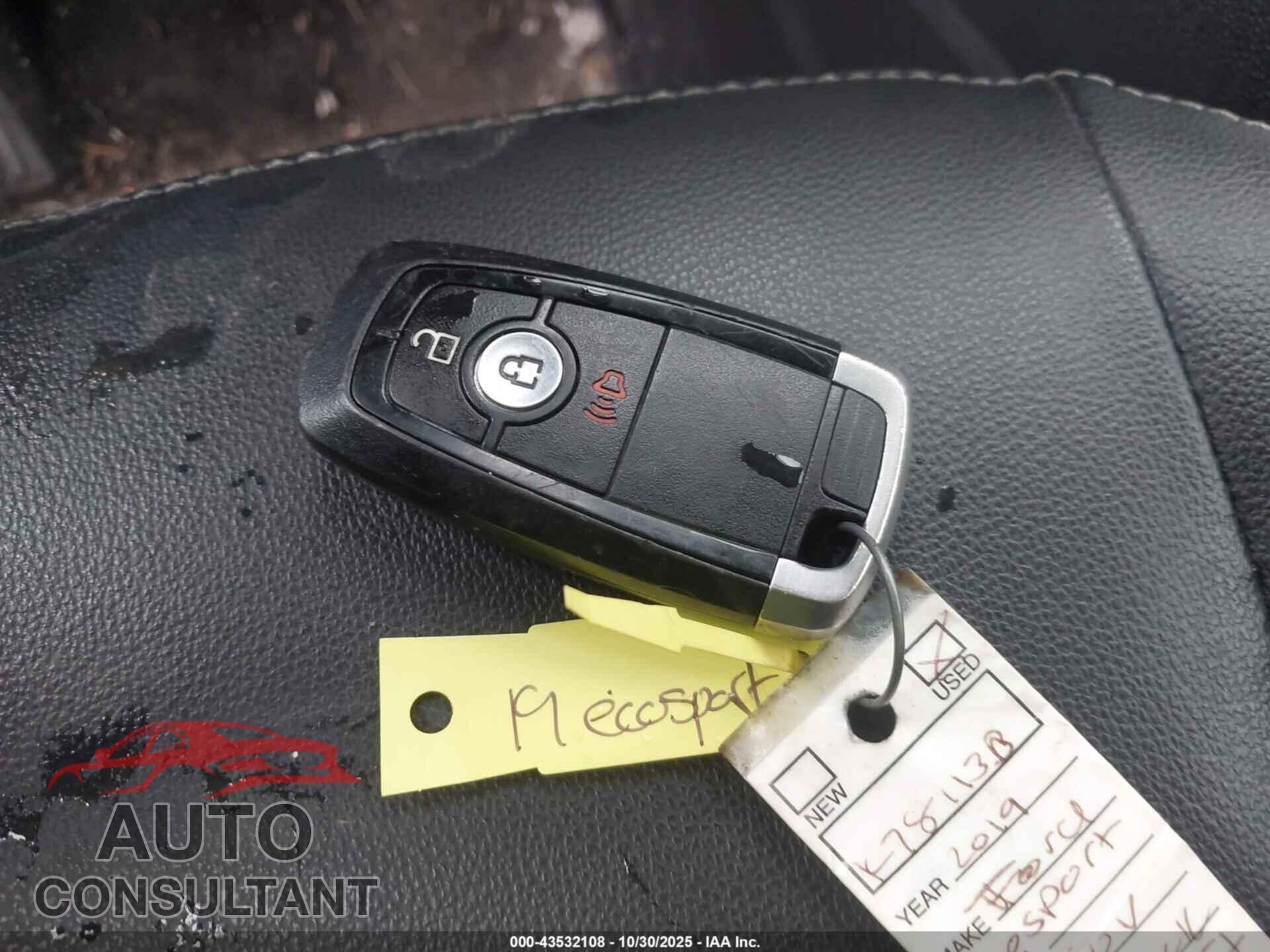 FORD ECOSPORT 2019 - MAJ6S3KL9KC281851