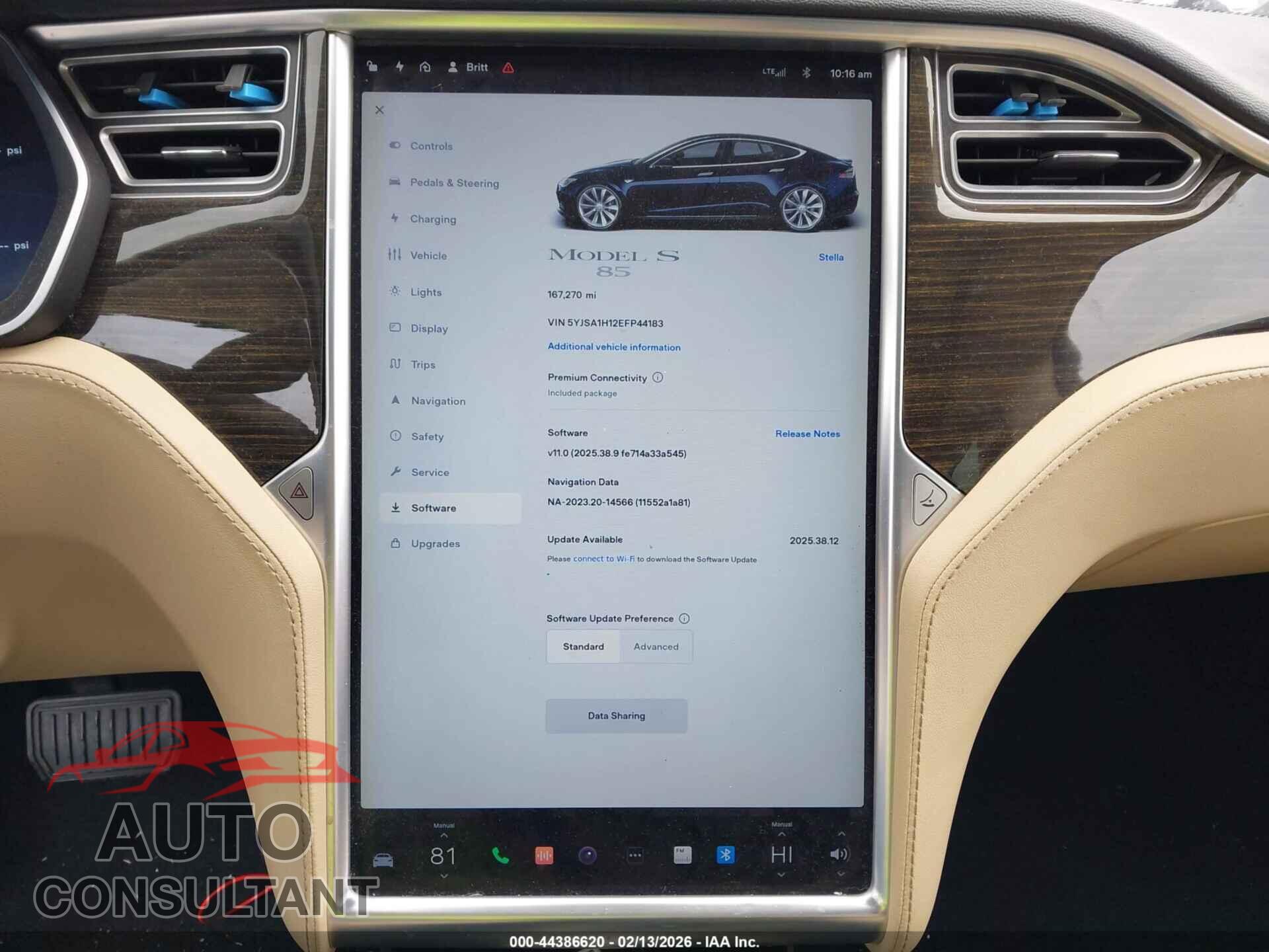 TESLA MODEL S 2014 - 5YJSA1H12EFP44183
