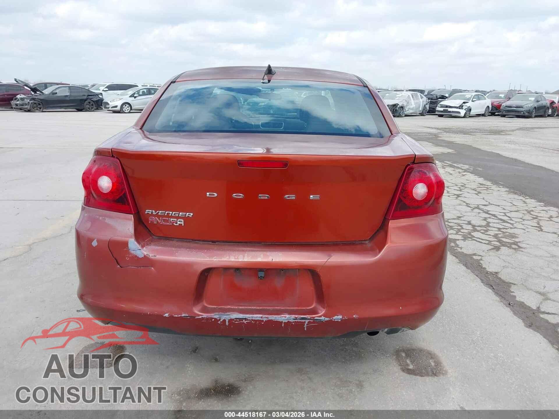 DODGE AVENGER 2012 - 1C3CDZAB2CN216823