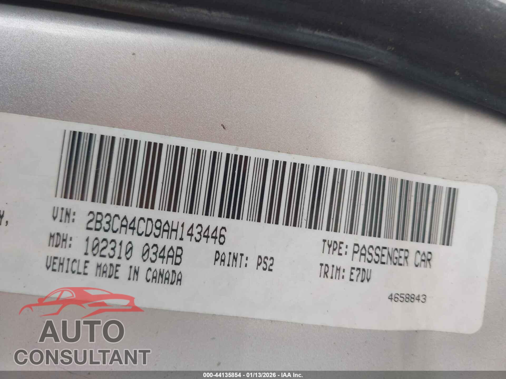 DODGE CHARGER 2010 - 2B3CA4CD9AH143446