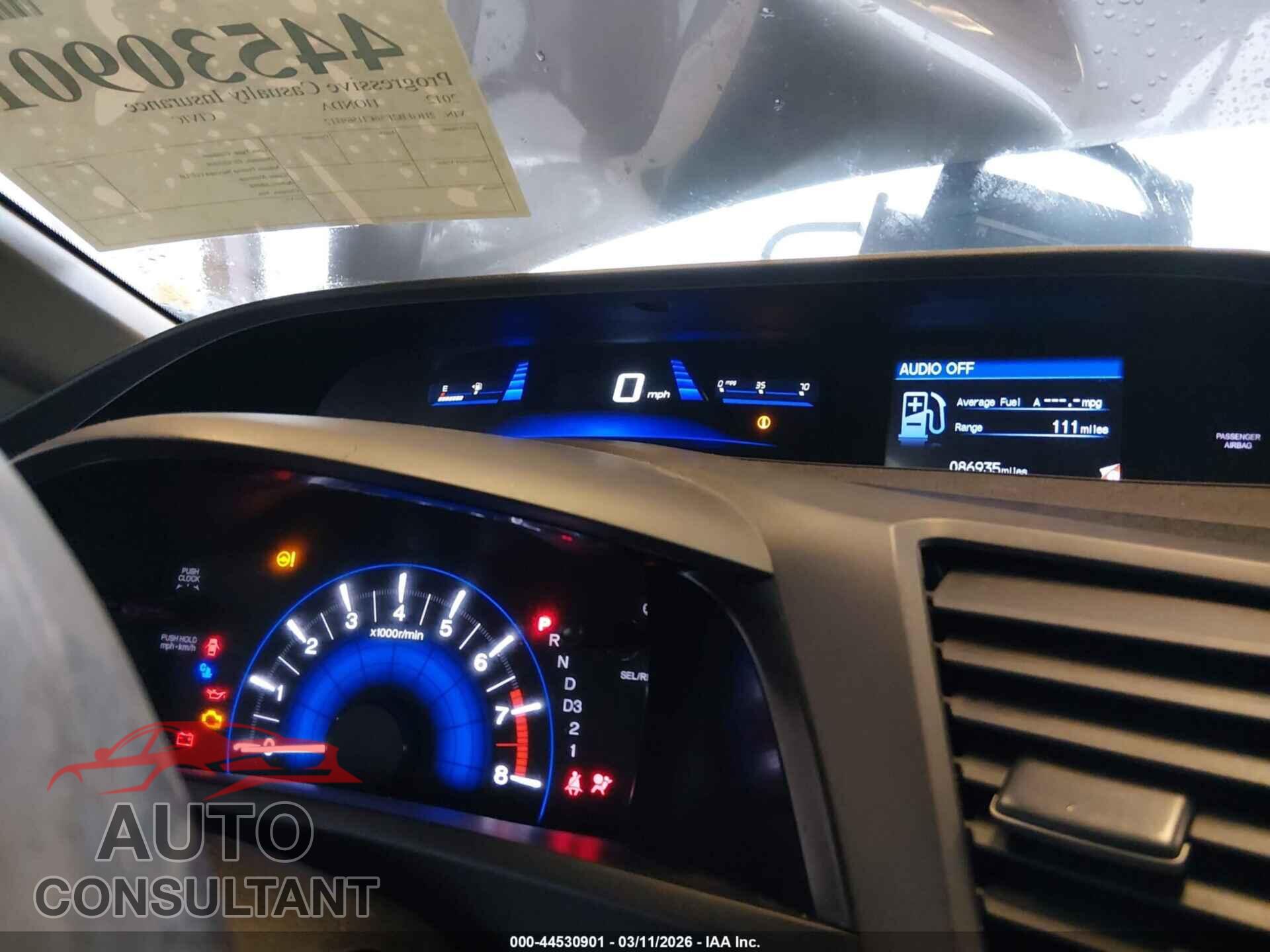 HONDA CIVIC 2012 - 2HGFB2F56CH569312