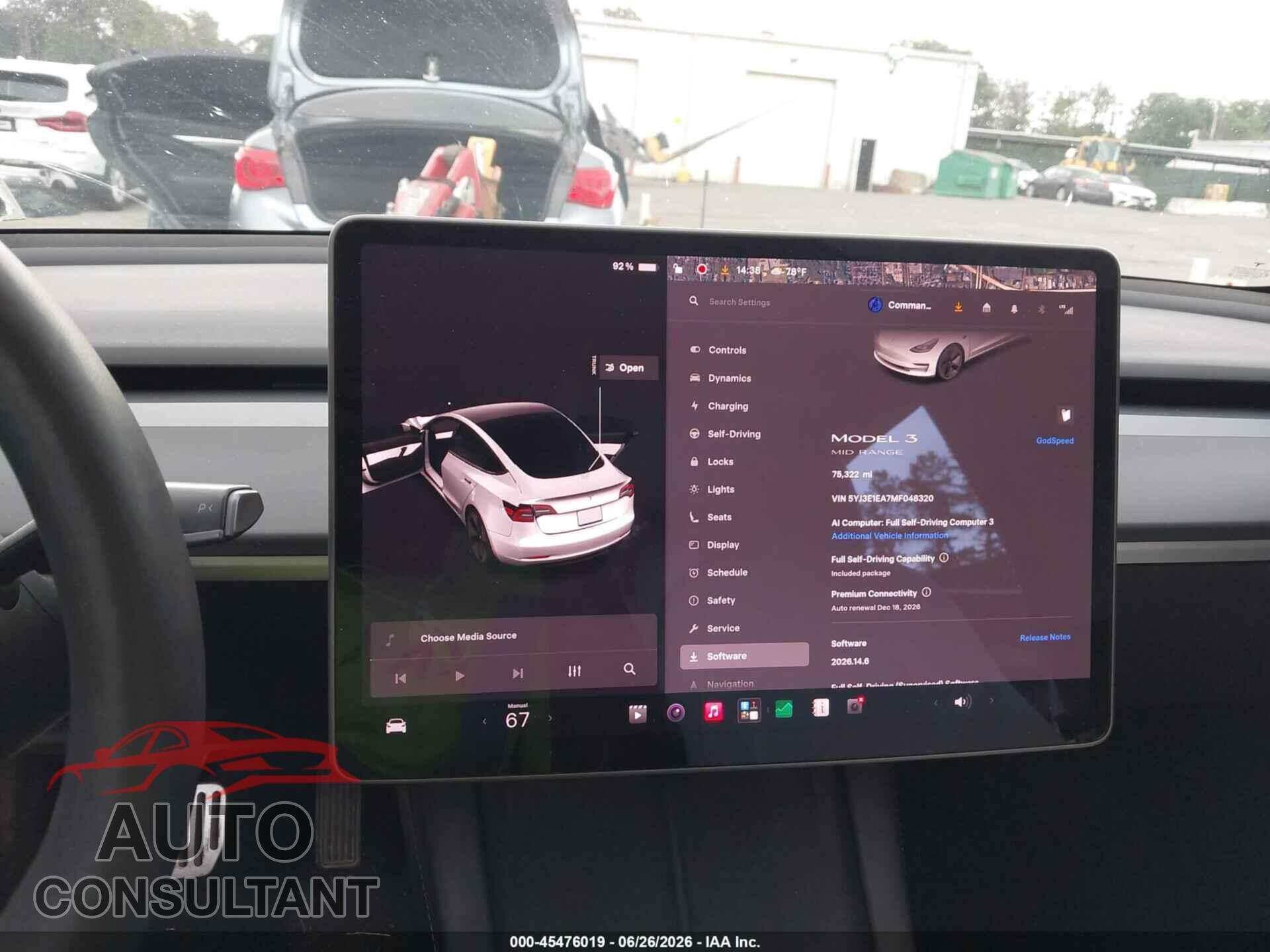 TESLA MODEL 3 2021 - 5YJ3E1EA7MF048320