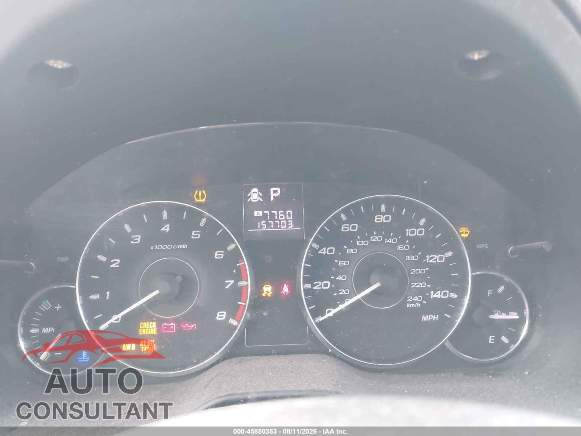 SUBARU OUTBACK 2012 - 4S4BRBCC8C3295735