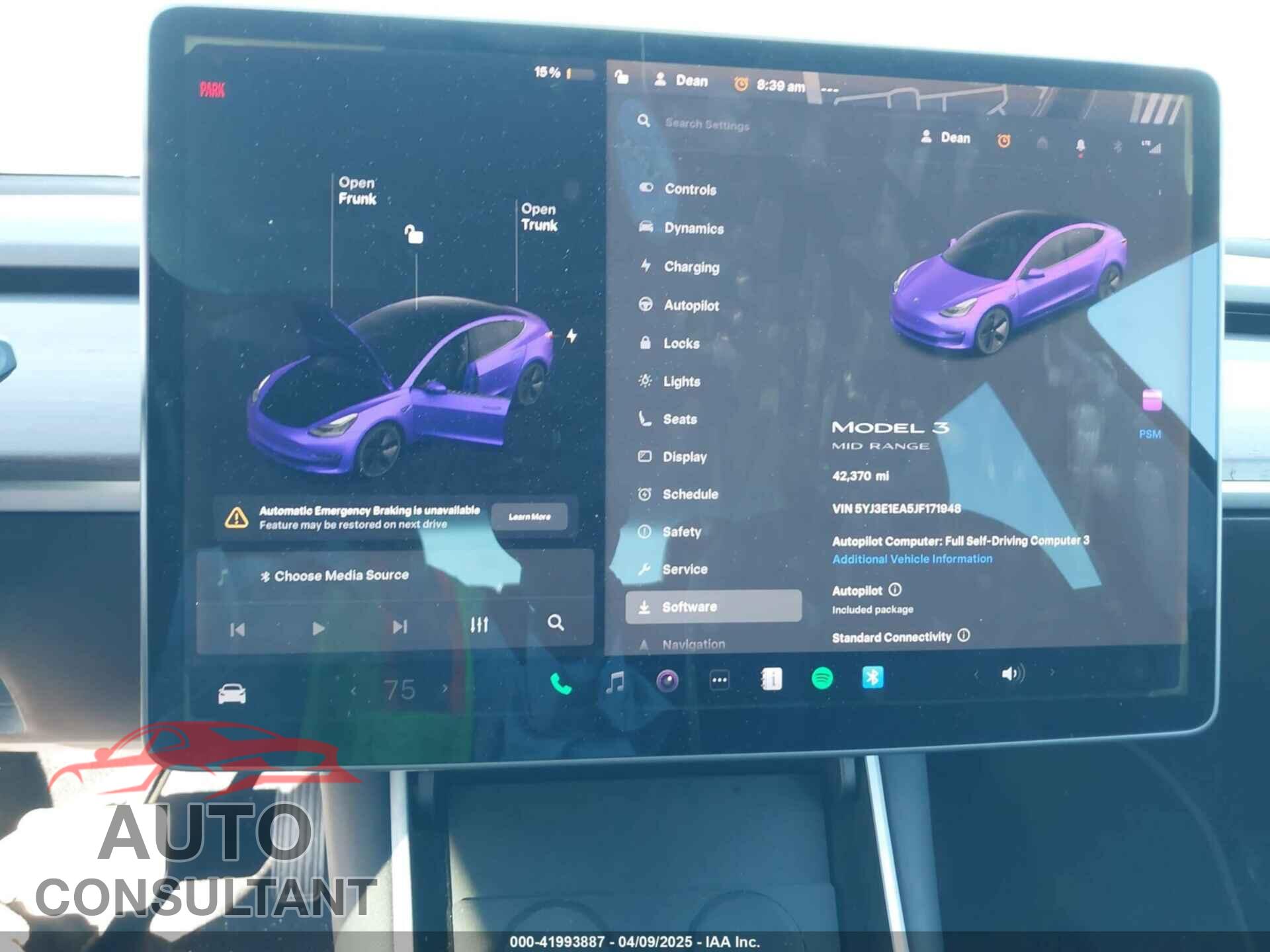 TESLA MODEL 3 2018 - 5YJ3E1EA5JF171948