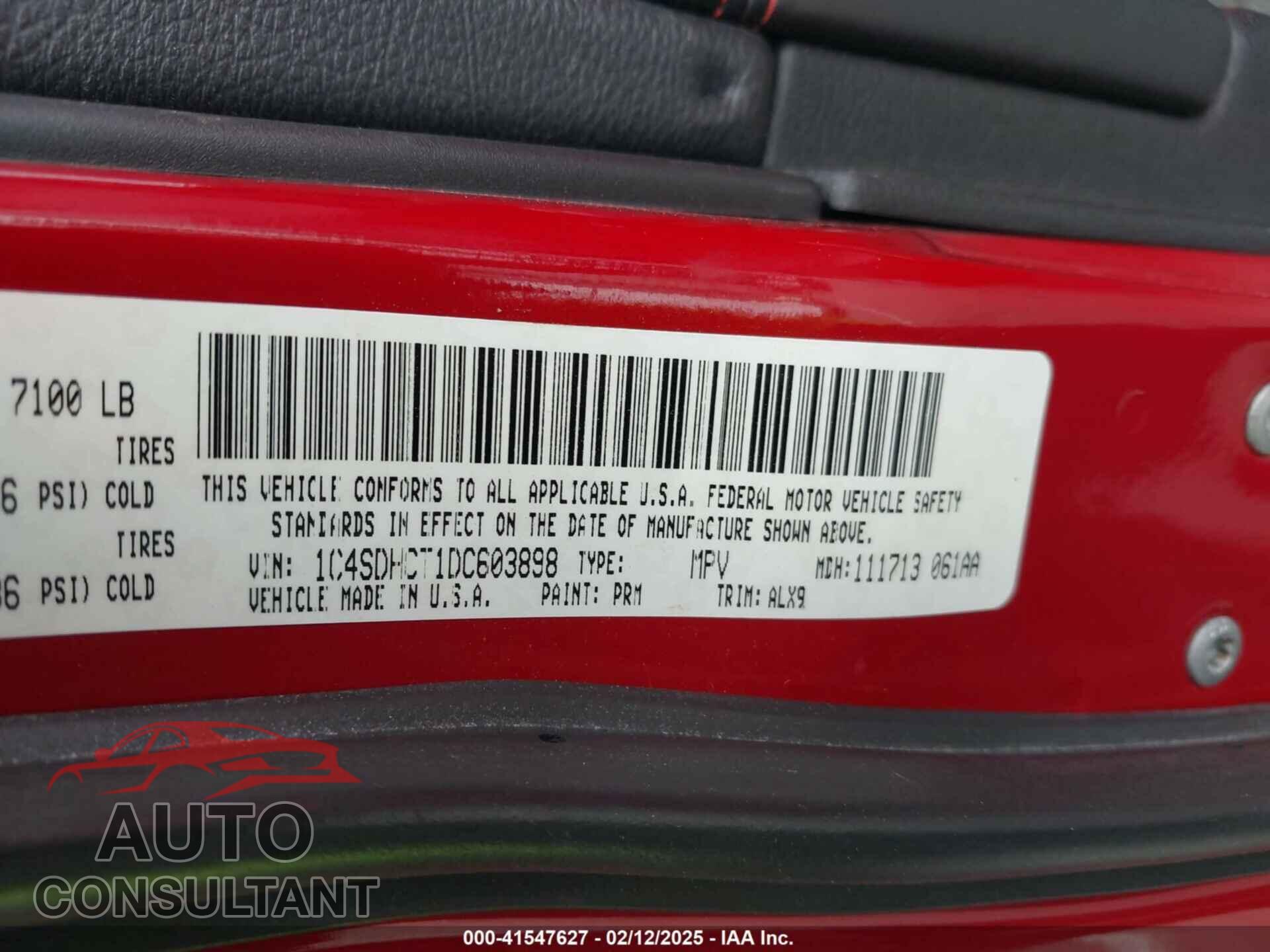 DODGE DURANGO 2013 - 1C4SDHCT1DC603898