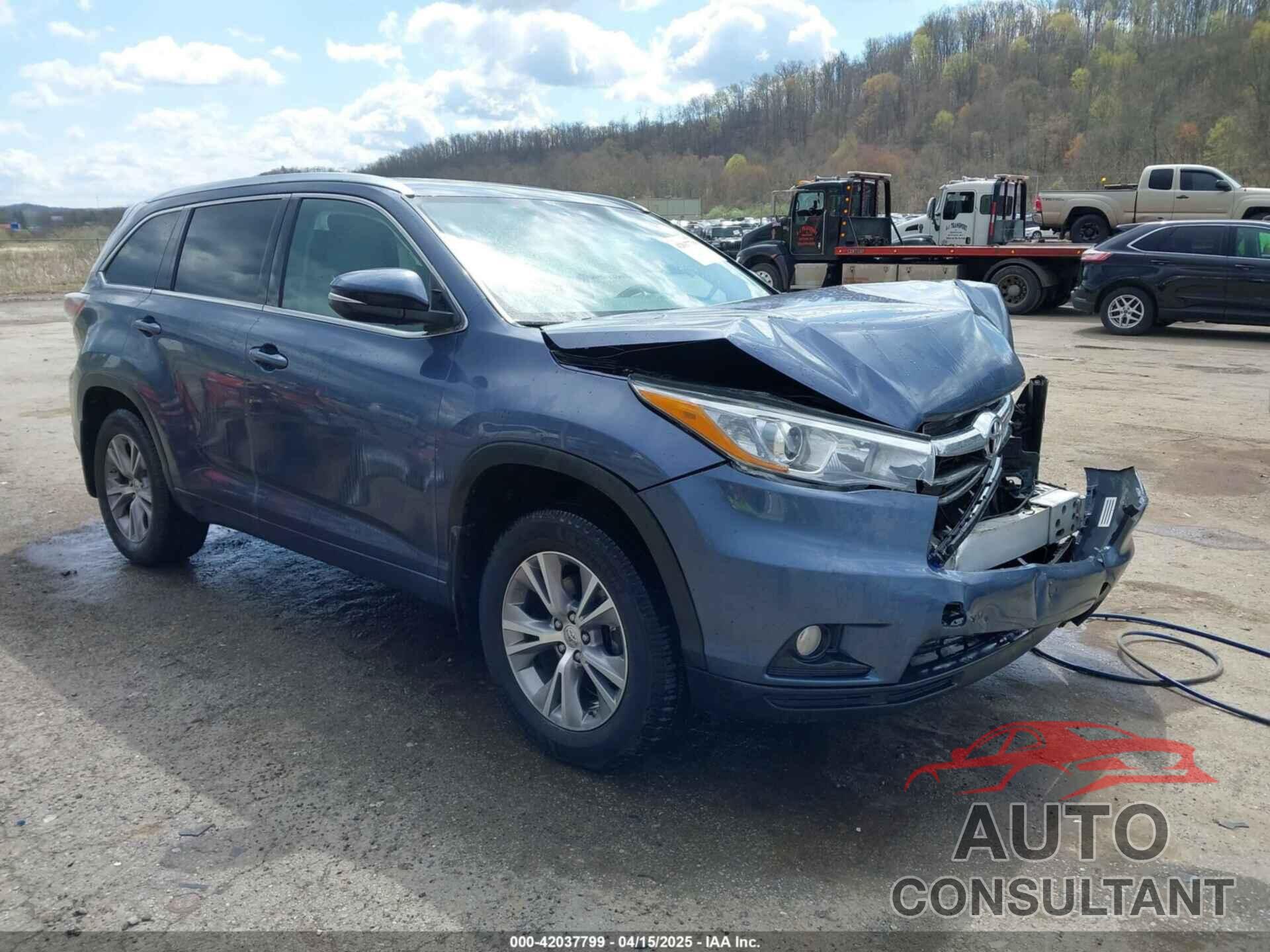 TOYOTA HIGHLANDER 2015 - 5TDJKRFH5FS080160
