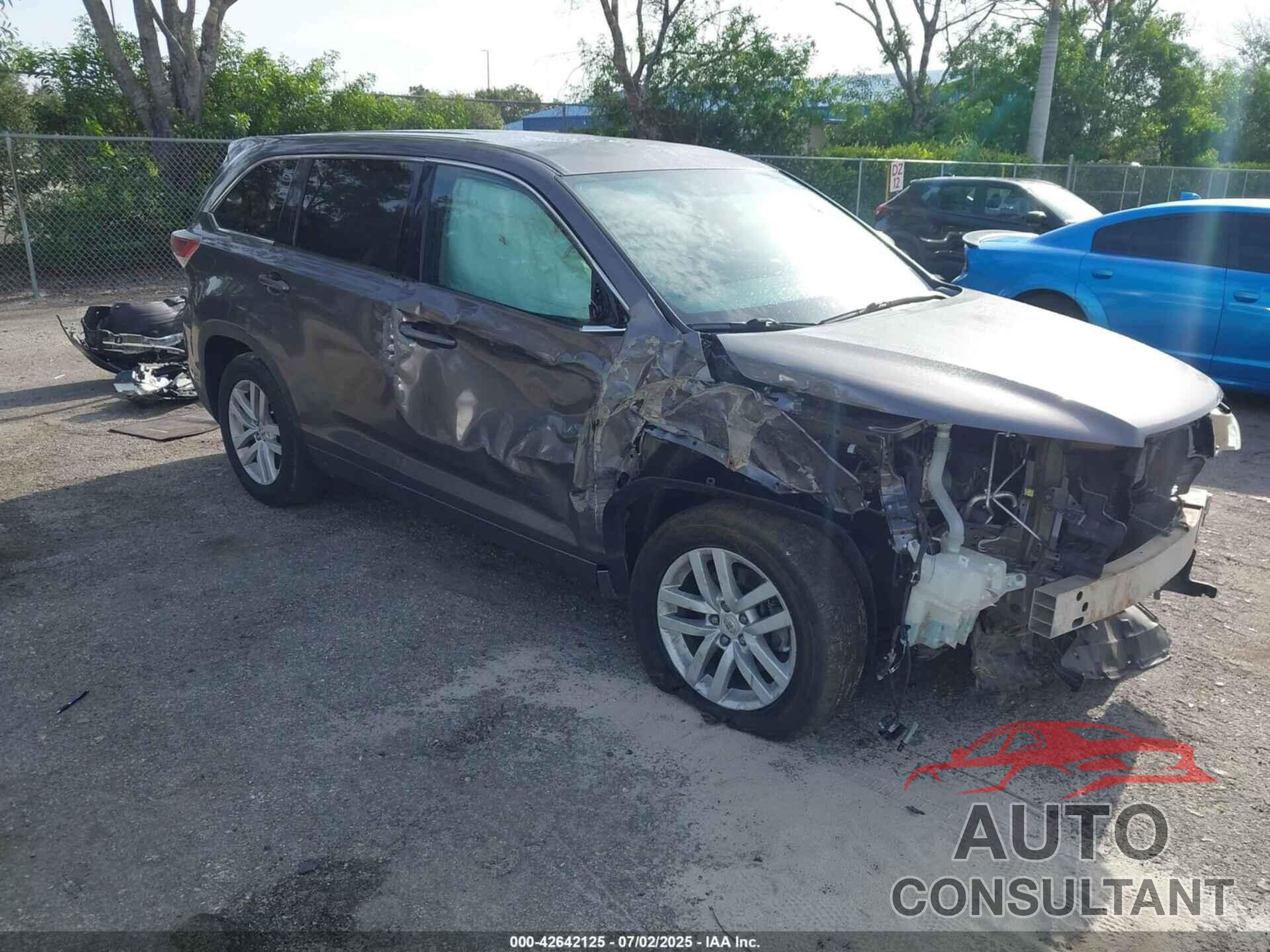 TOYOTA HIGHLANDER 2015 - 5TDZKRFHXFS113026